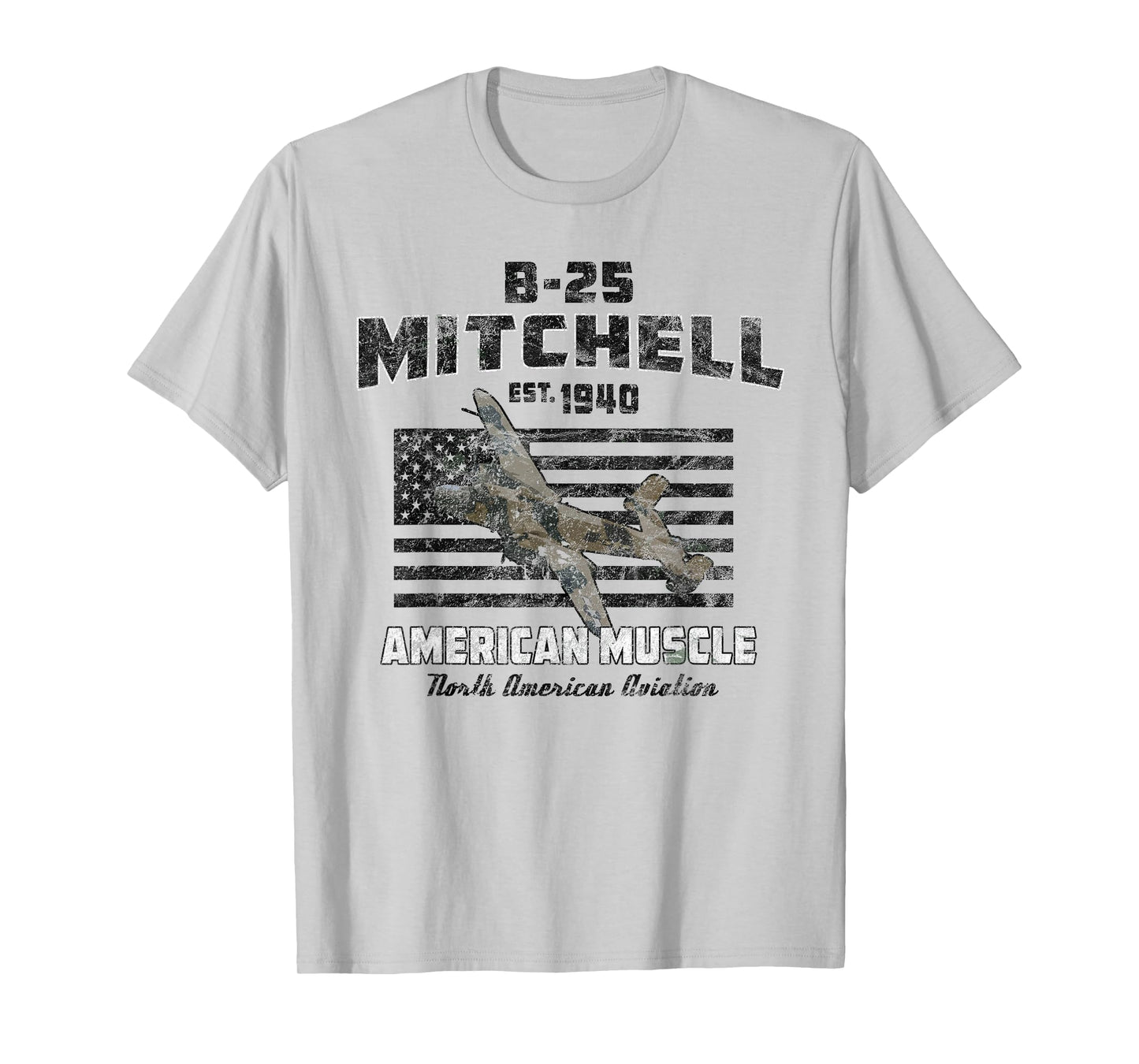 B-25 Mitchell WWII Bomber American Muscle Vintage T-Shirt