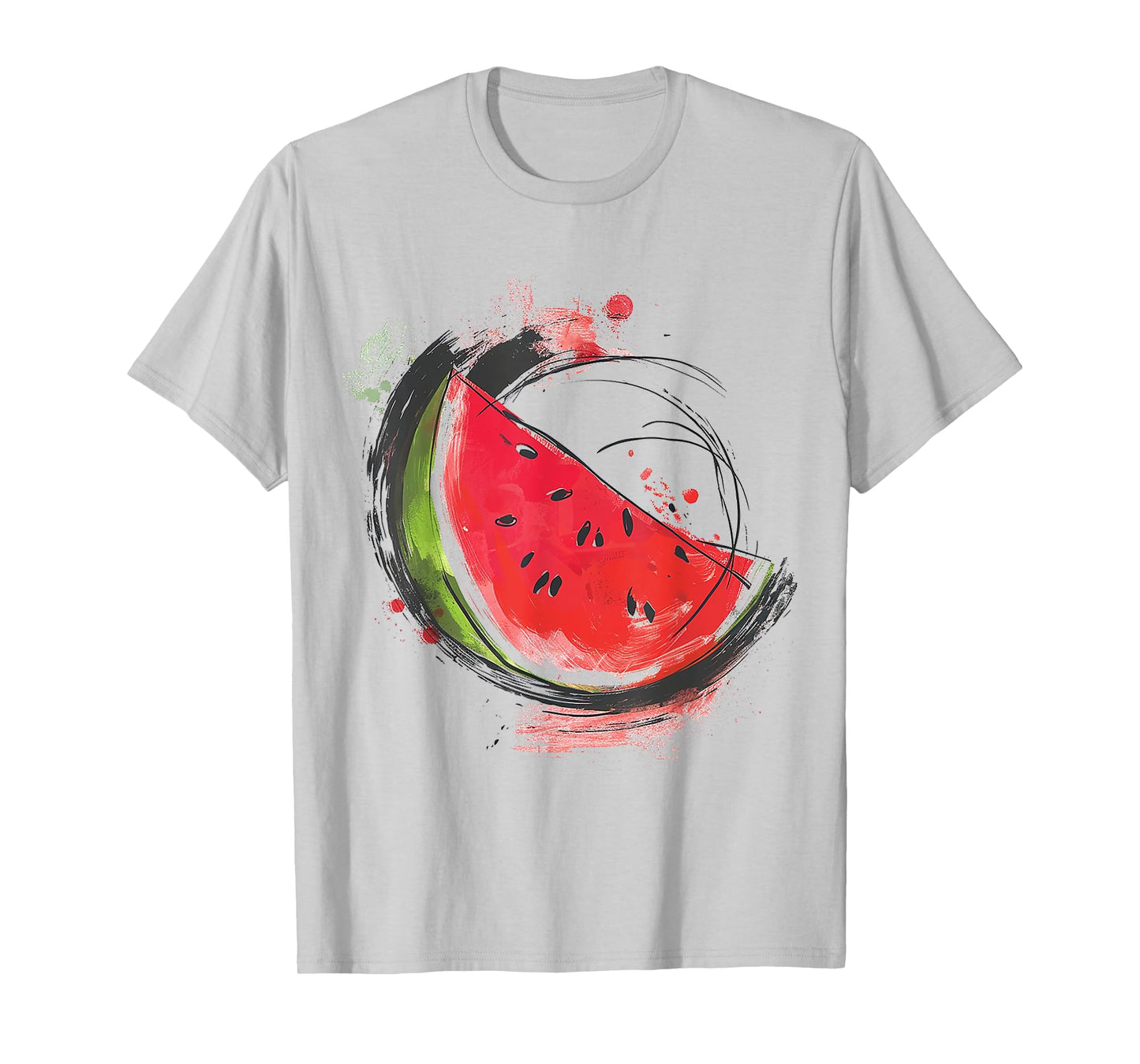 Watermelon Painting Motif Abstract Drawing Art Watermelon T-Shirt