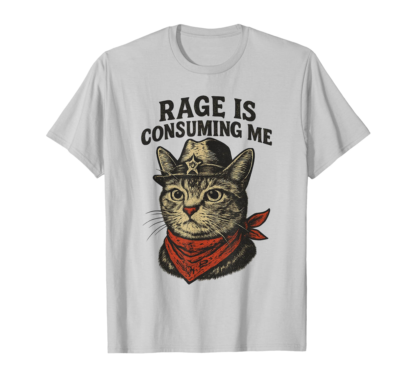 Rage Is Consuming Me Silly Cat Meme Funny Feline Men Women Kids T-Shirt