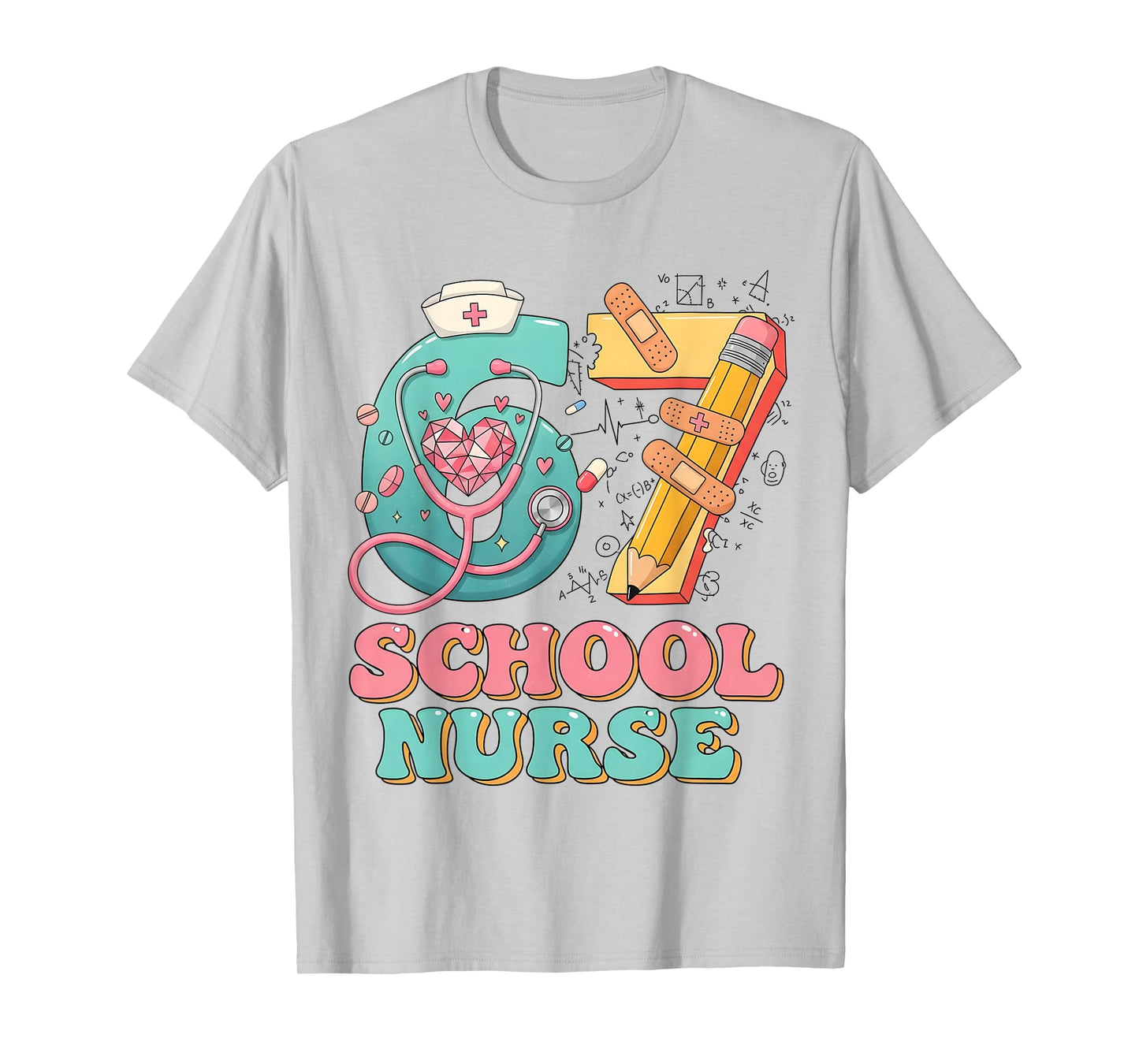 67 Meme Funny School Nurse Six Seven Meme Nursing Humor T-Shirt