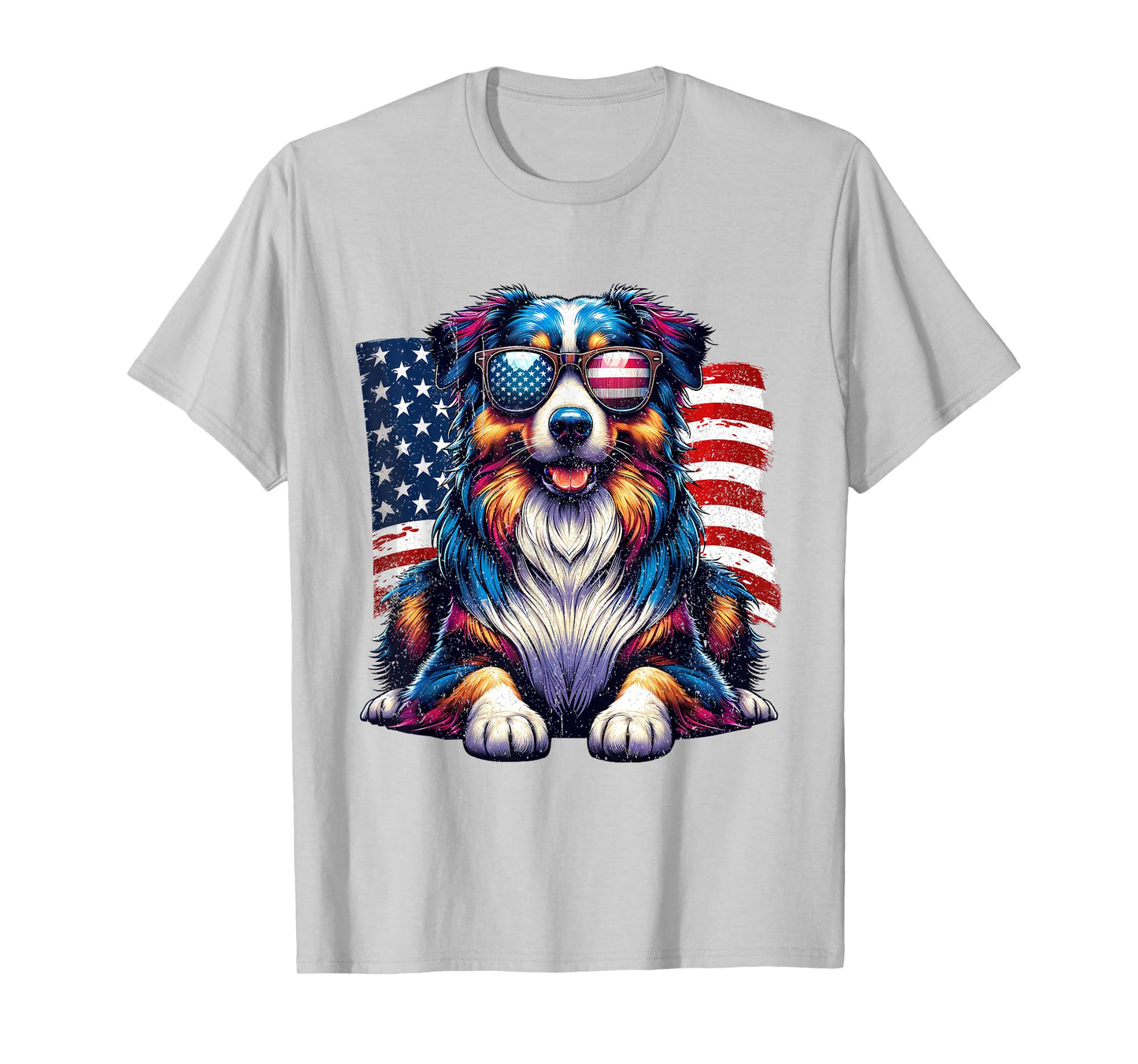 Vintage Awesome Australian Shepherd 4th of July US American T-Shirt