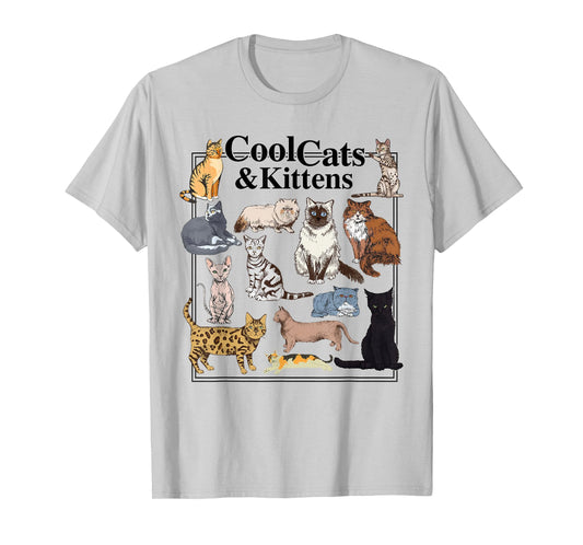 Cools Cat and Kitten Cat Types Funny T-Shirt
