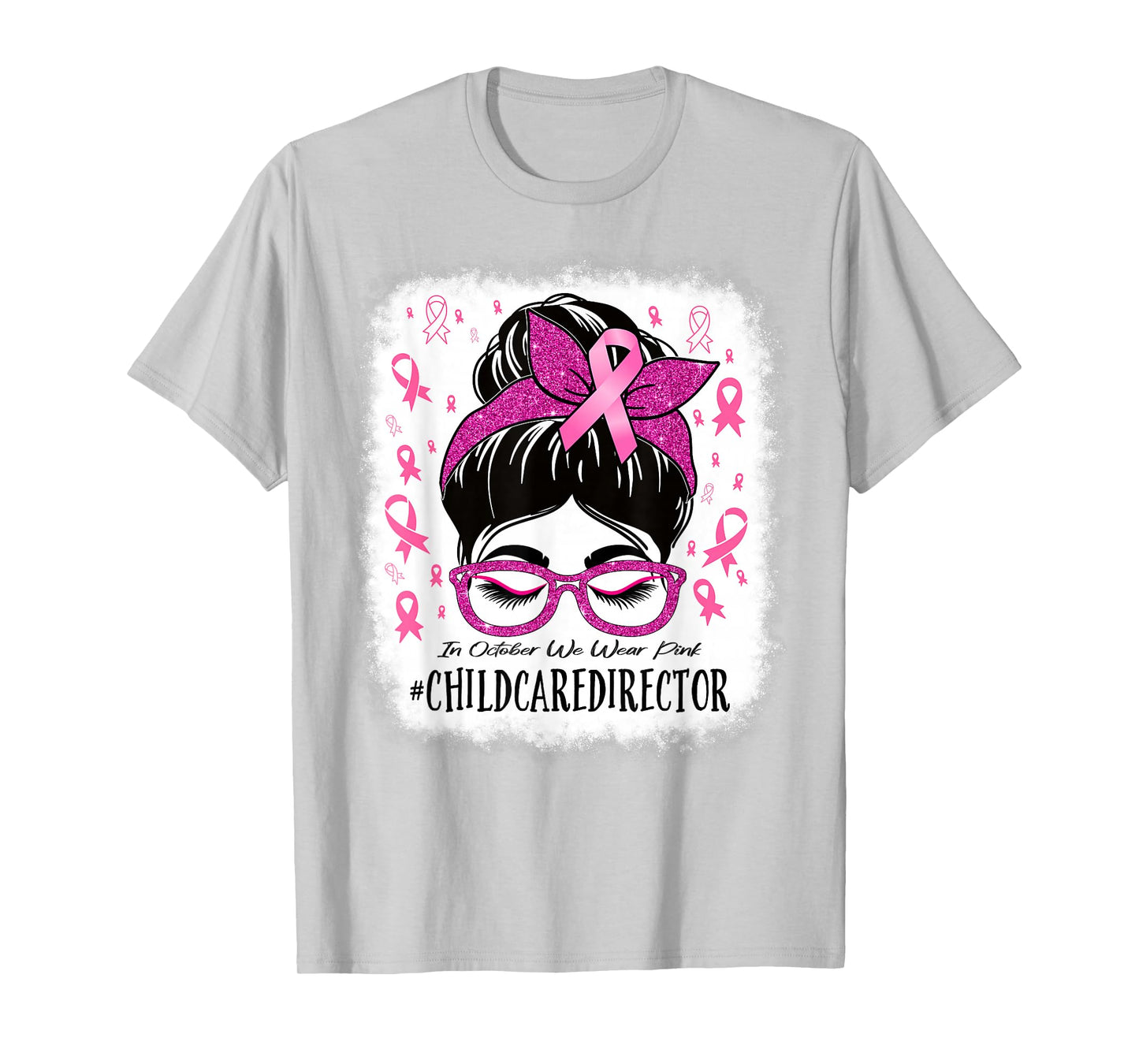 Childcare Director In October We Wear Pink Cancer Awareness T-Shirt