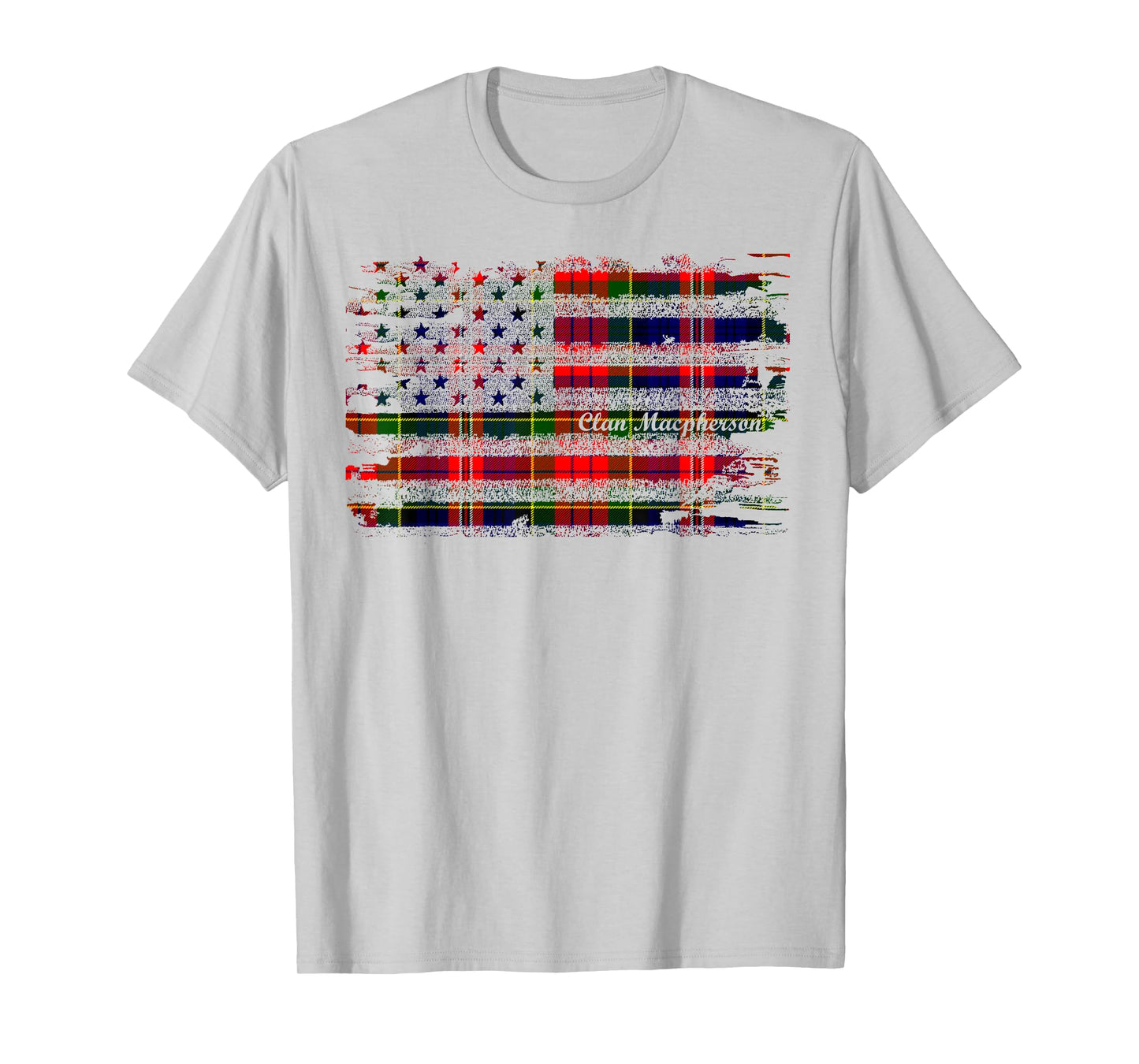 Macpherson surname American Flag Scottish Clan Tartan T-Shirt