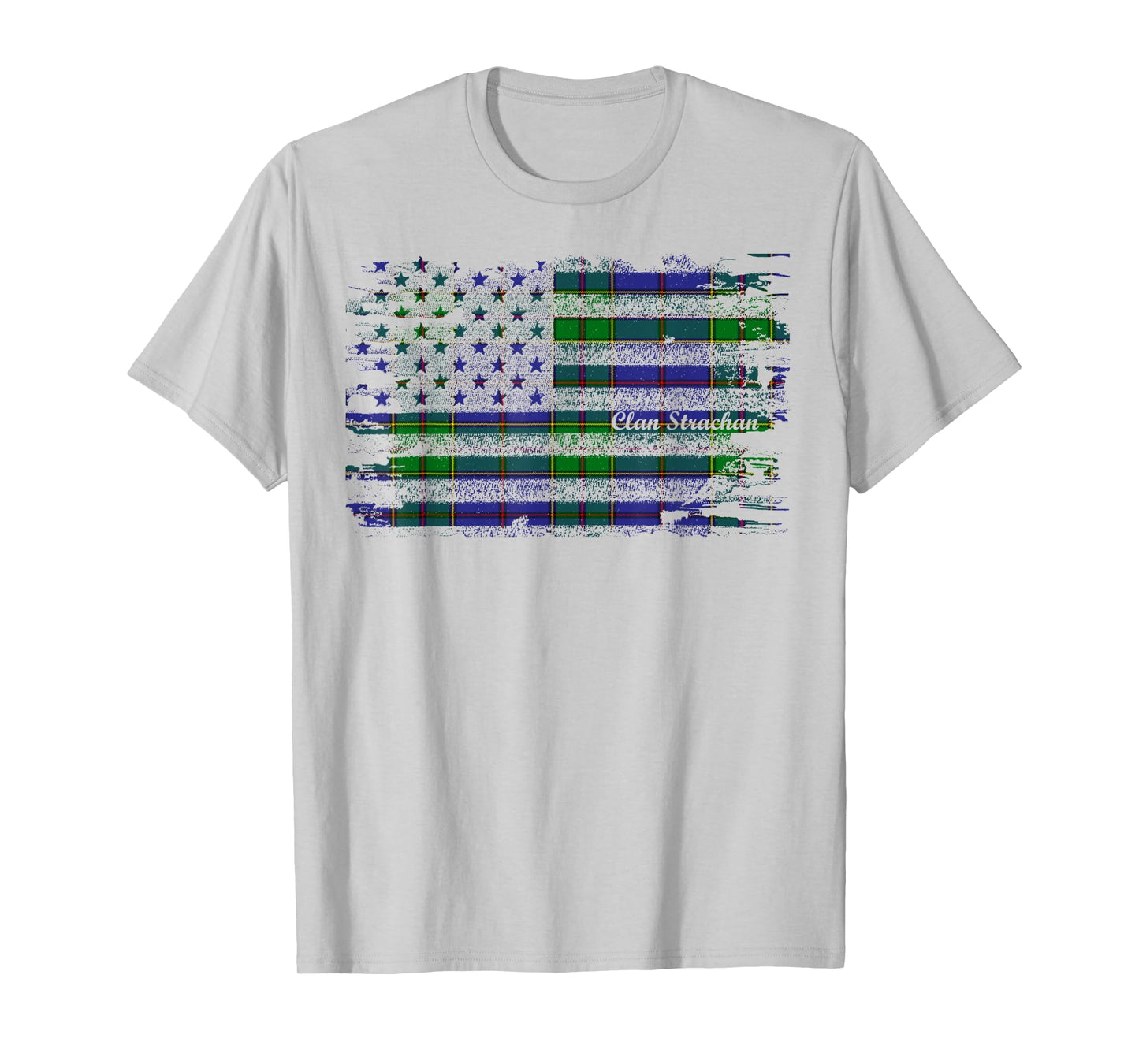 Strachan surname american flag scottish clan tartan Women Kids Men T-Shirt