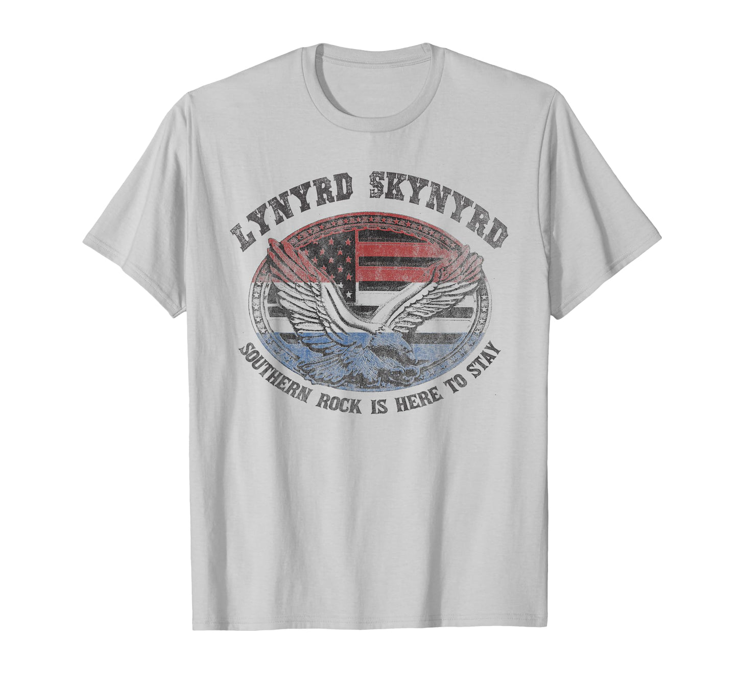 Lynyrd Skynyrd Southern Rock Here to Stay Biker US Flag Logo T-Shirt