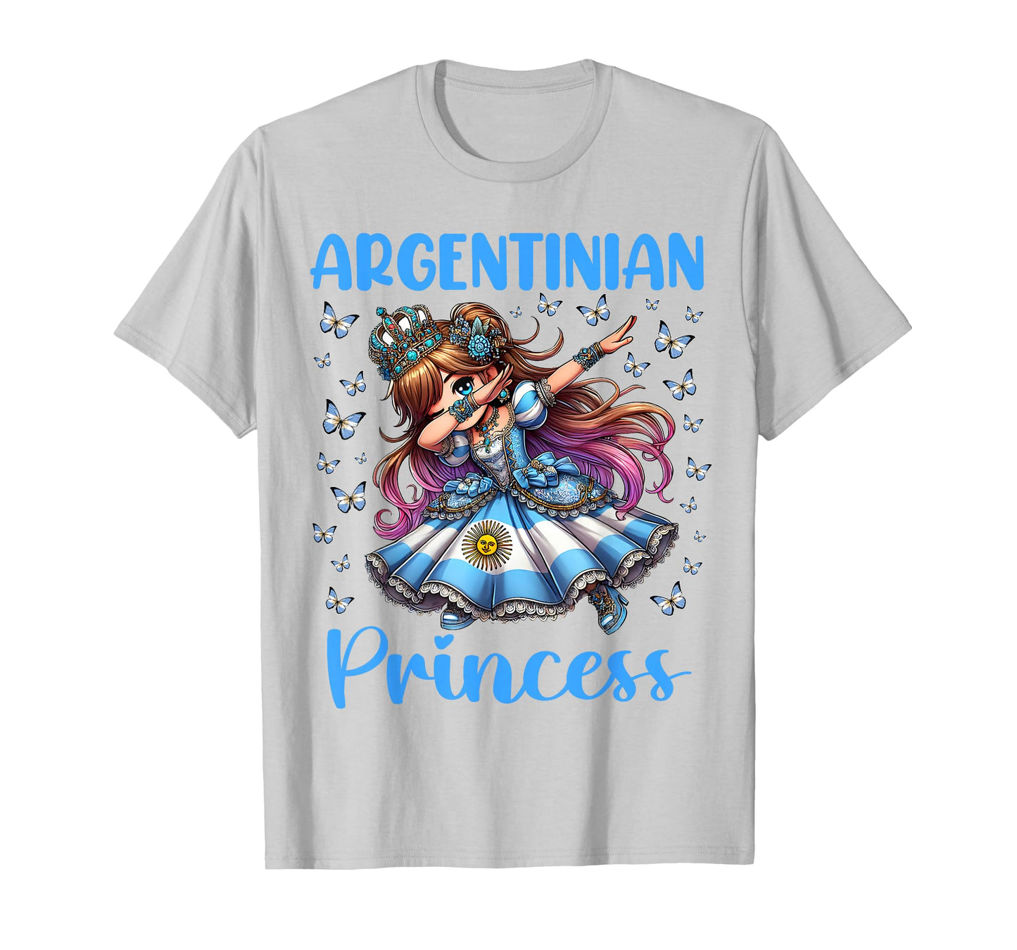 Argentinian Princess Dab Girl Flag Dress Culture for Kids T-Shirt