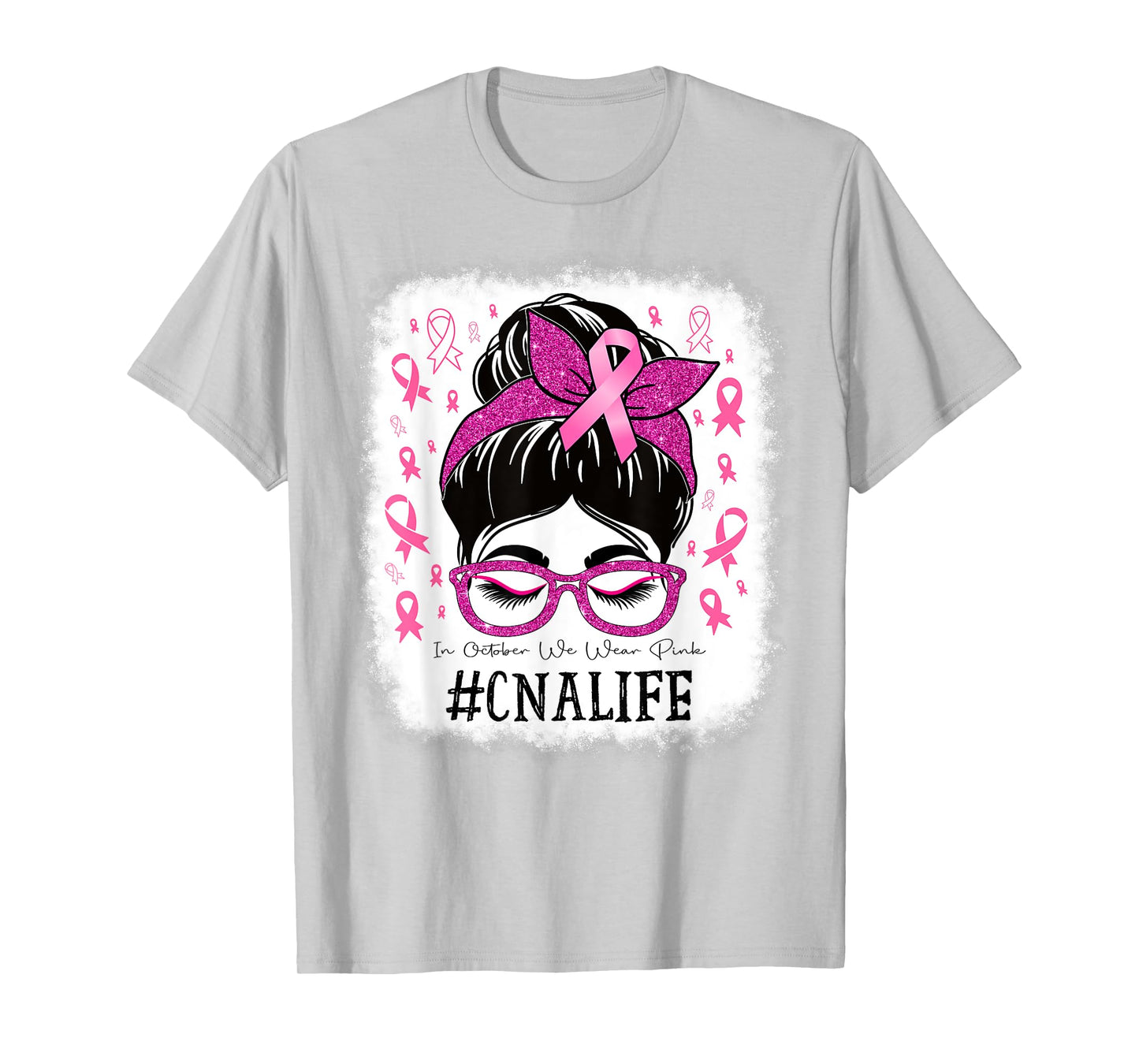 CNA Certified Nursing Assistant Breast Cancer Awareness T-Shirt