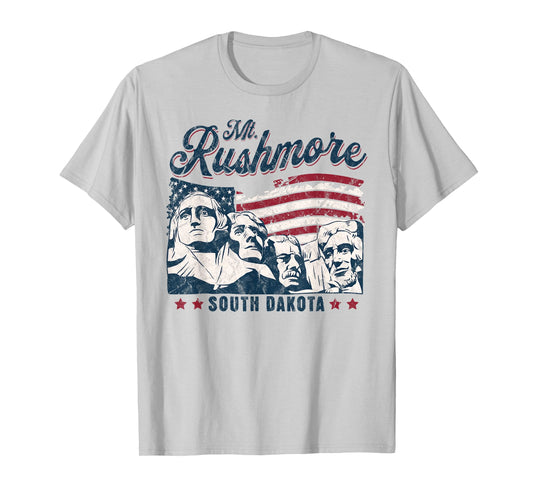 Mount Rushmore 4th of July Celebrating USA Flag mt Rushmore T-Shirt