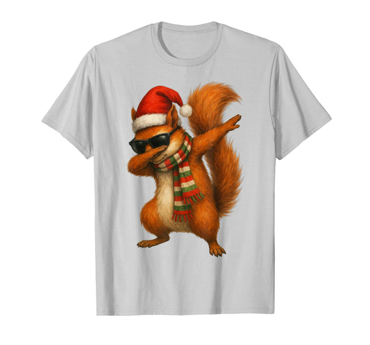 Squirrels Christmas Dabbing Funny Squirrel Lover T-Shirt