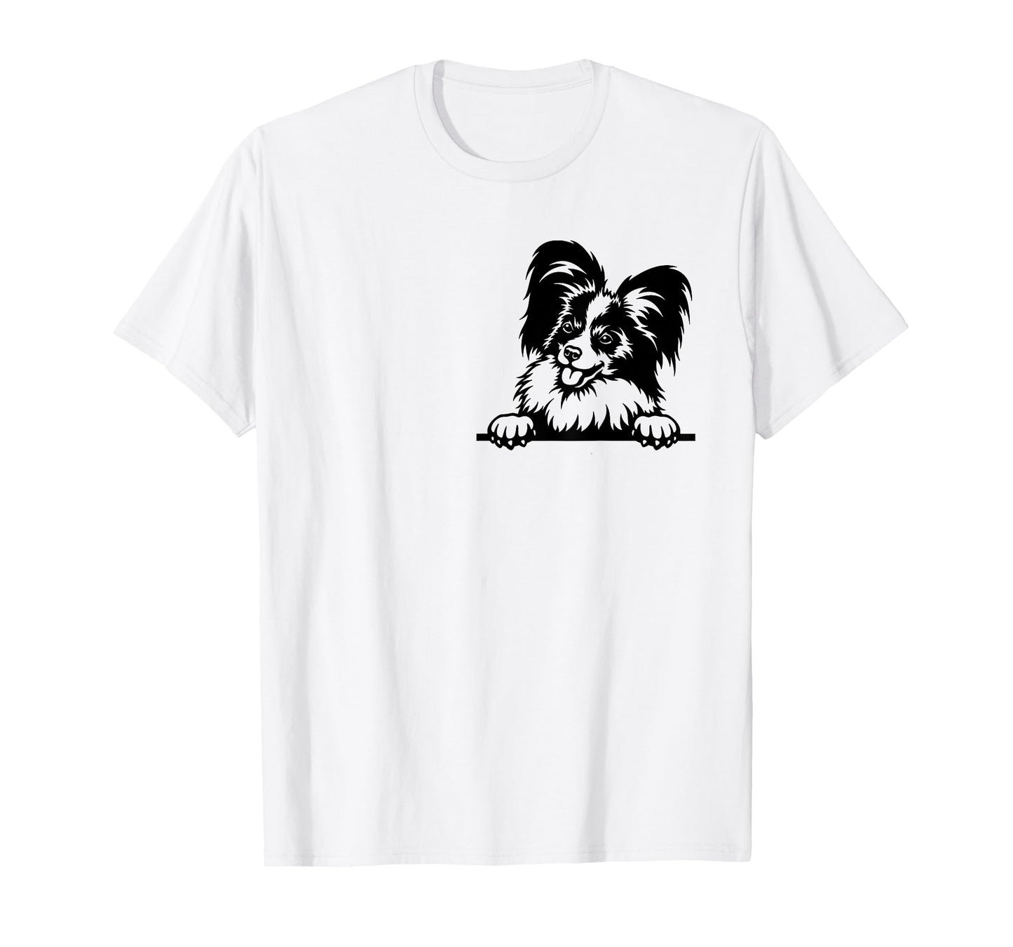 Funny Papillion Dog Inside Pocket Lovers Dog Gift Men Women T-Shirt