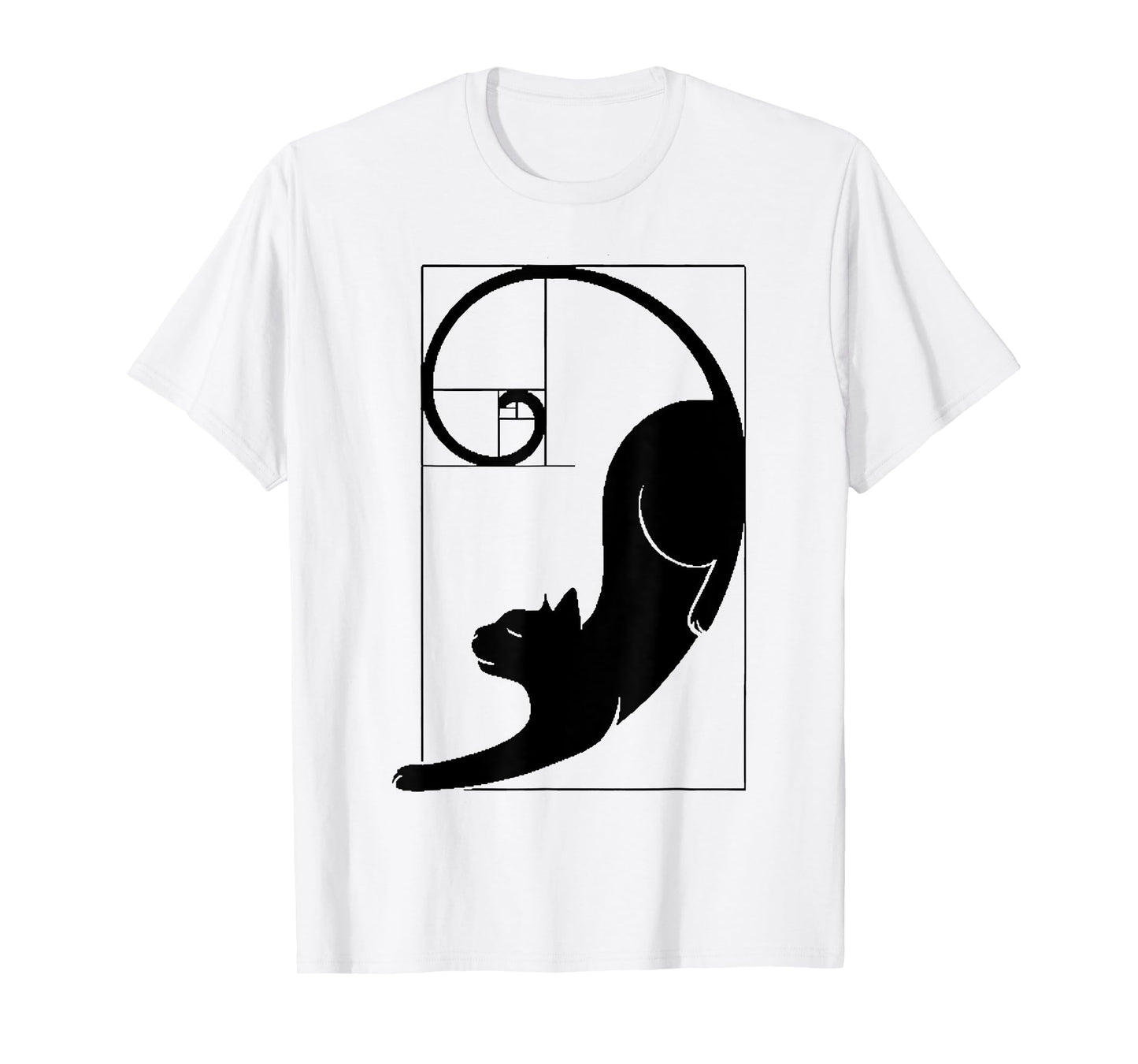 Fibonacci Cat The Golden Ratio Print T-Shirt