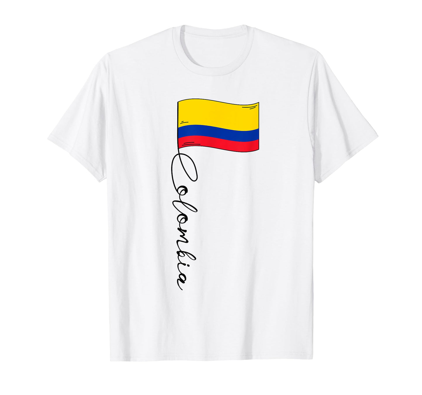 Colombia Signature Flag Pole - Patriotic Colombian Flag T-Shirt for Women Kids Men