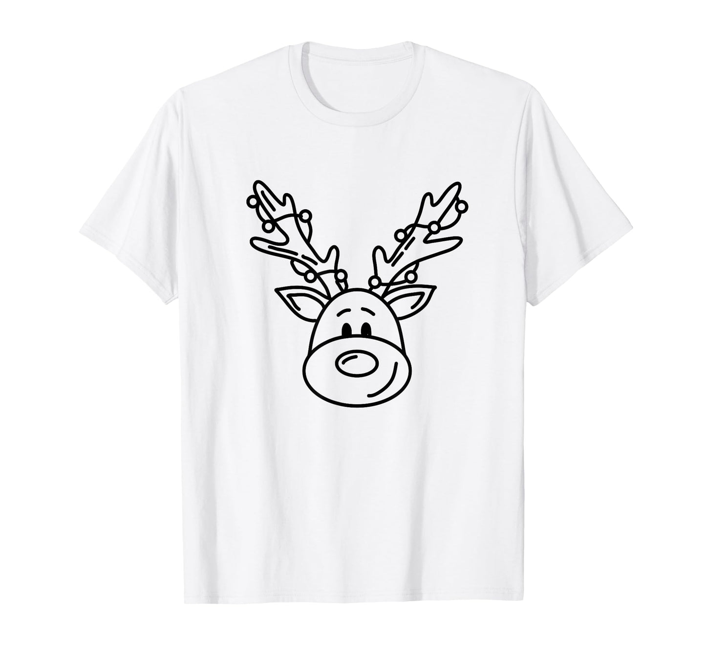 Christmas Funny Reindeer Color Your Own Craft for Kids T-Shirt