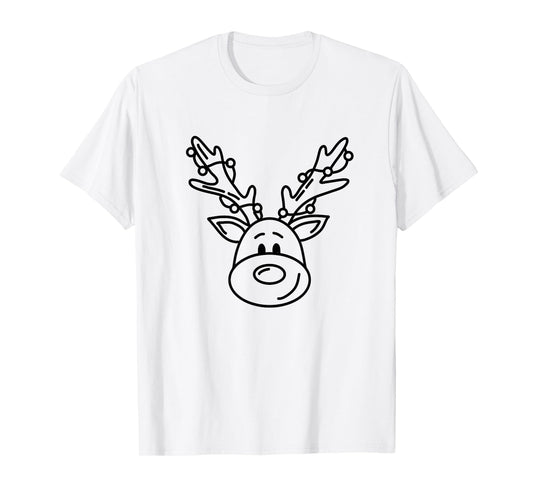 Christmas Funny Reindeer Color Your Own Craft for Kids T-Shirt