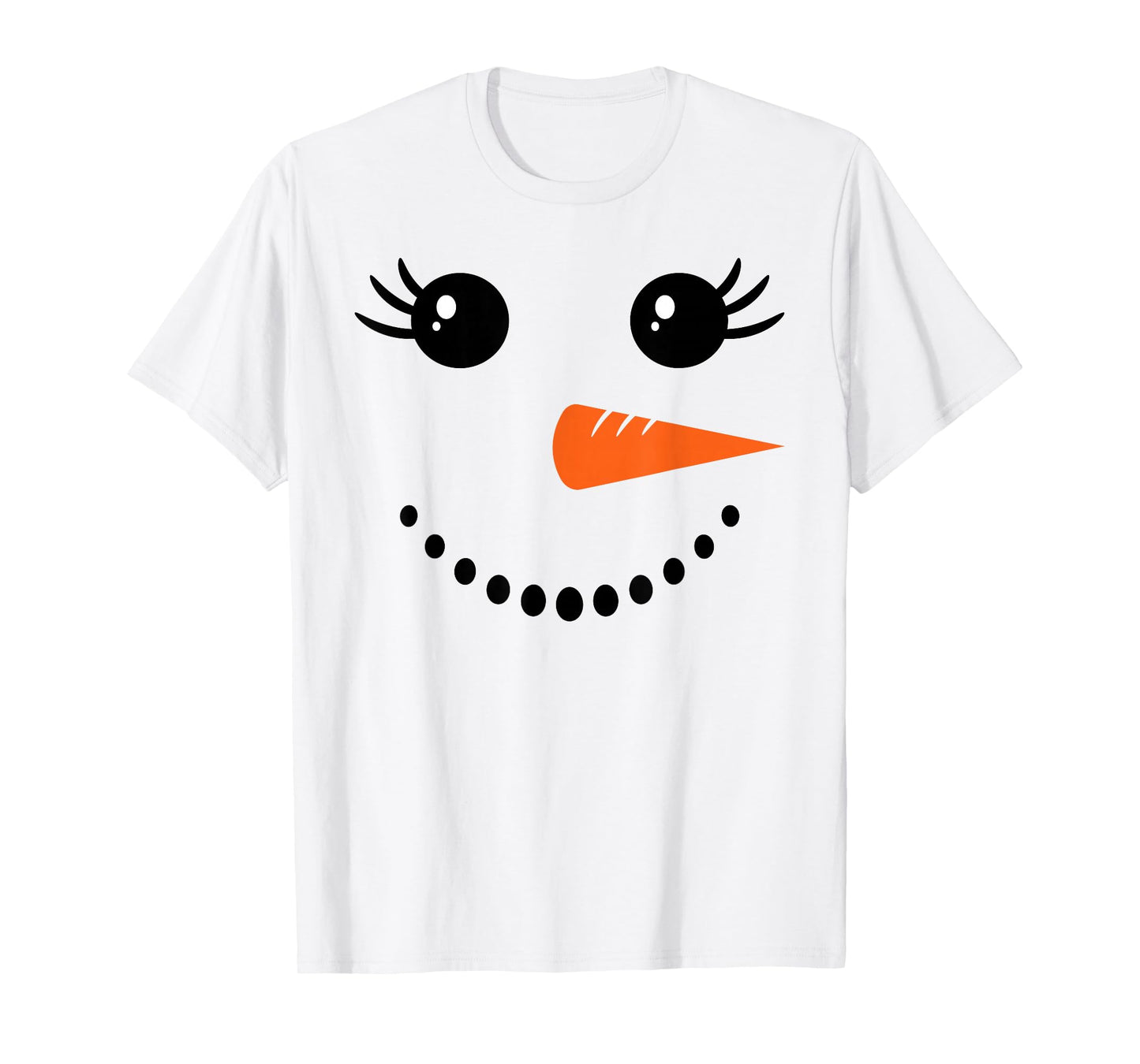 Snowman Girl Face for Girls Christmas Winter T-Shirt