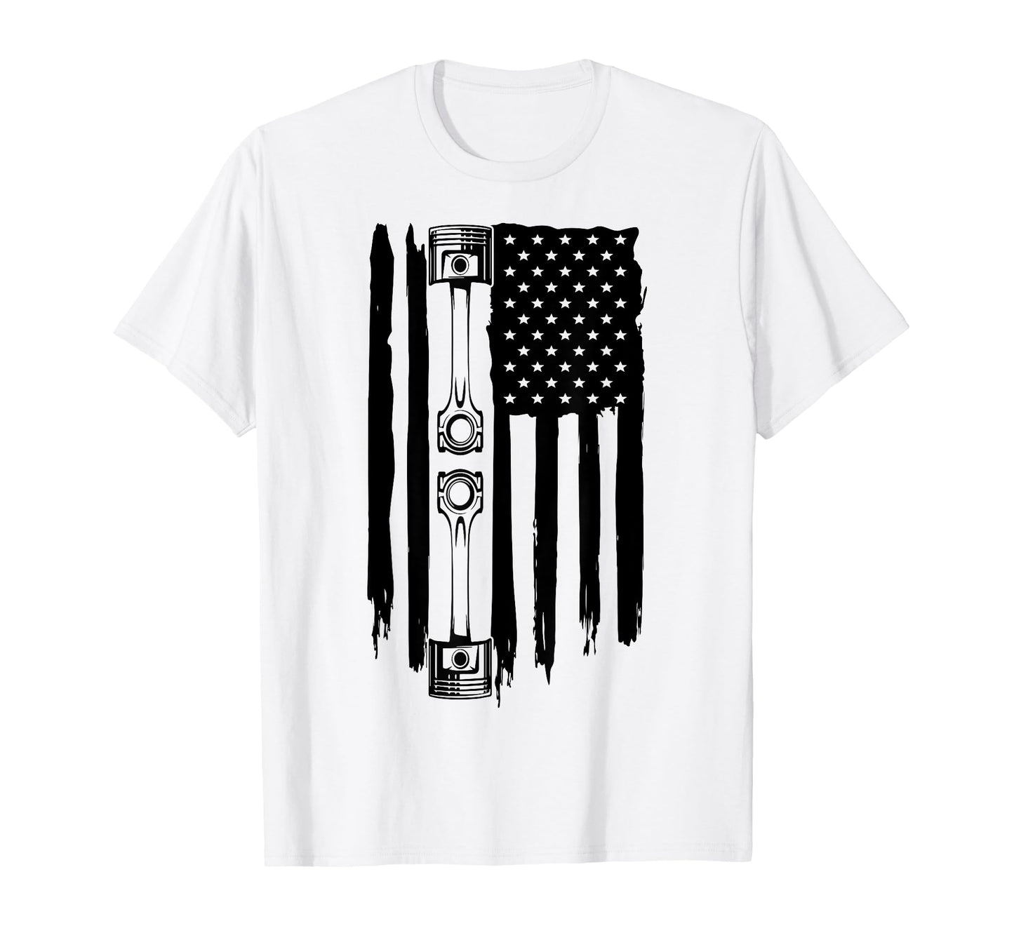 Piston American Flag Car Automotive Car Enthusiast LS RS 5.0 Women Men T-Shirt
