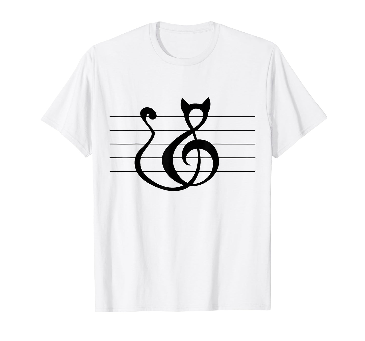 Cat Treble Clef Music and Cat Lover T Shirt Singer Animal T-Shirt