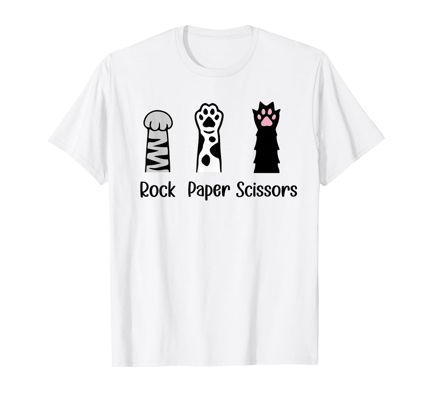 Introvert Cat Animal Rescue Pet Lover Gifts ROCK PAPER SCISSORS Hand Game Cute Paw Funny Cat Lover T-Shirt