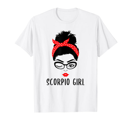 Scorpio Girl Astrology Wink Eye Woman Face Zodiac Gift T-Shirt