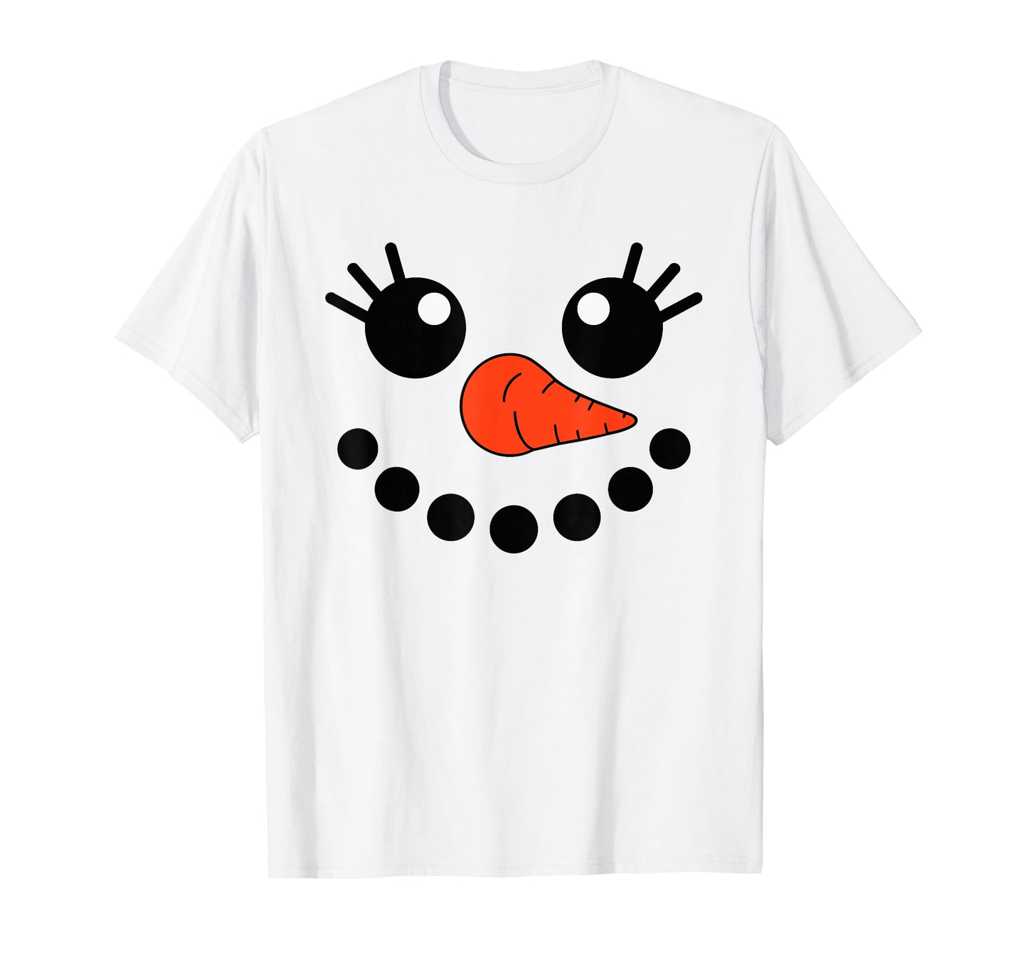 Cute Snowlady Snowman Face Christmas Matching Family Party T-Shirt