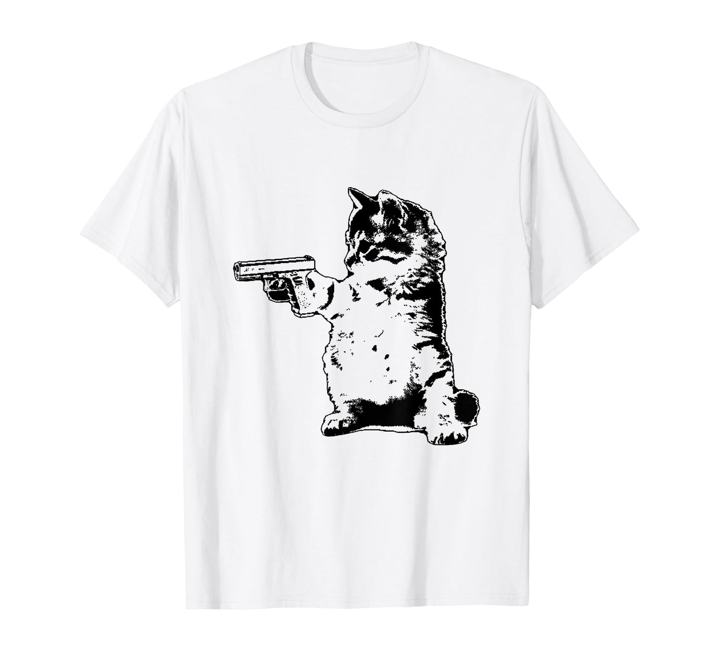 Gun Kitty Funny Cat T-Shirt Men Women T-Shirt