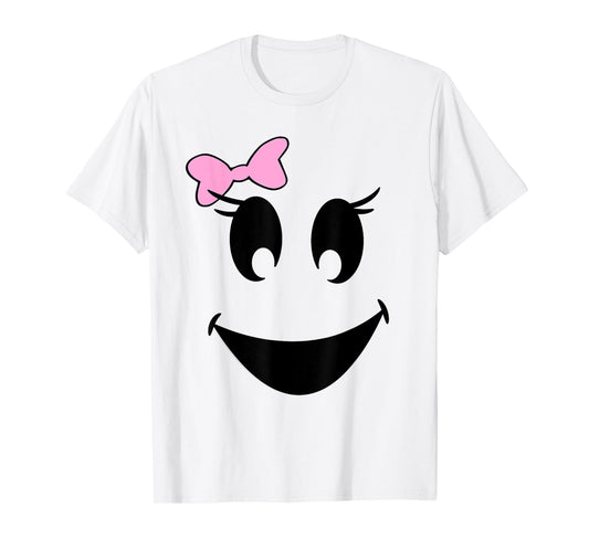 Cute Girl Ghost With Bow Ghoul Face Halloween T Shirt