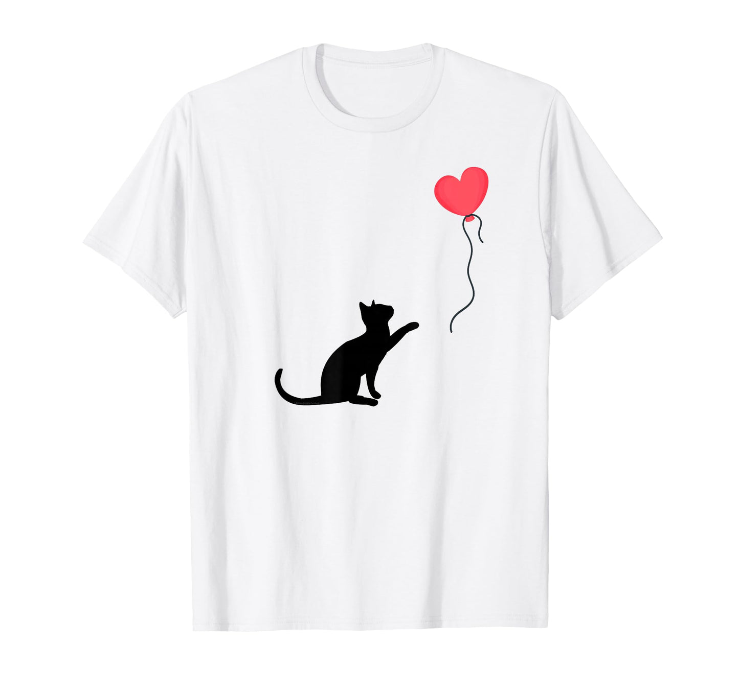 Cute Cat or Kitten Heart Balloon Cat Mom Cat Dad T-Shirt