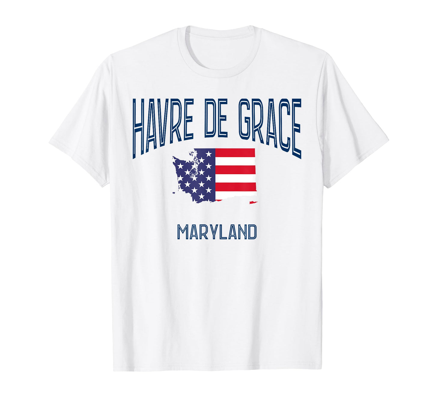 Havre de Grace Maryland MD Athletic Retro USA Flag Women Kids Men T-Shirt