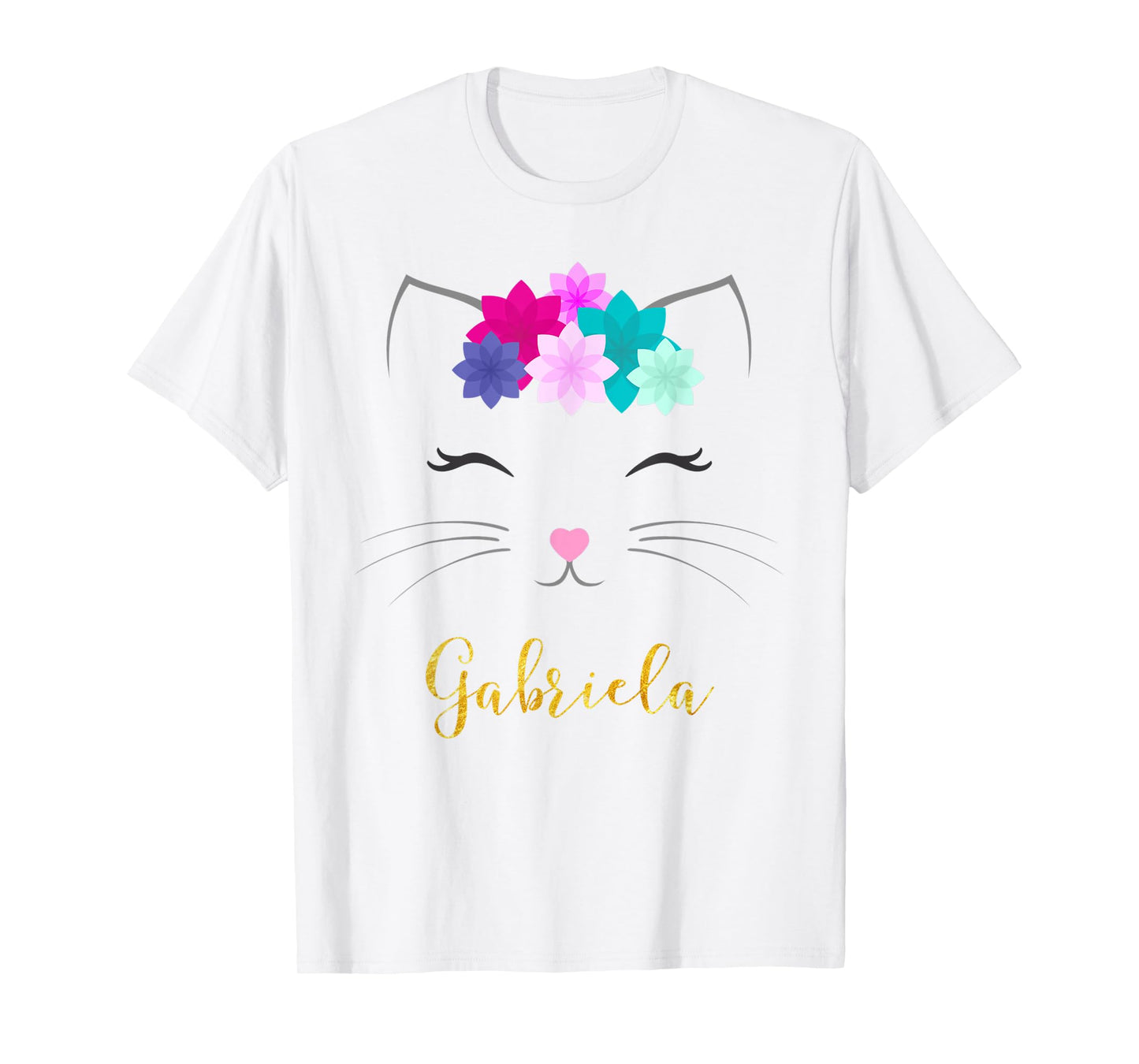 Gabriela Name Gift Personalized Kitty Cat T-Shirt