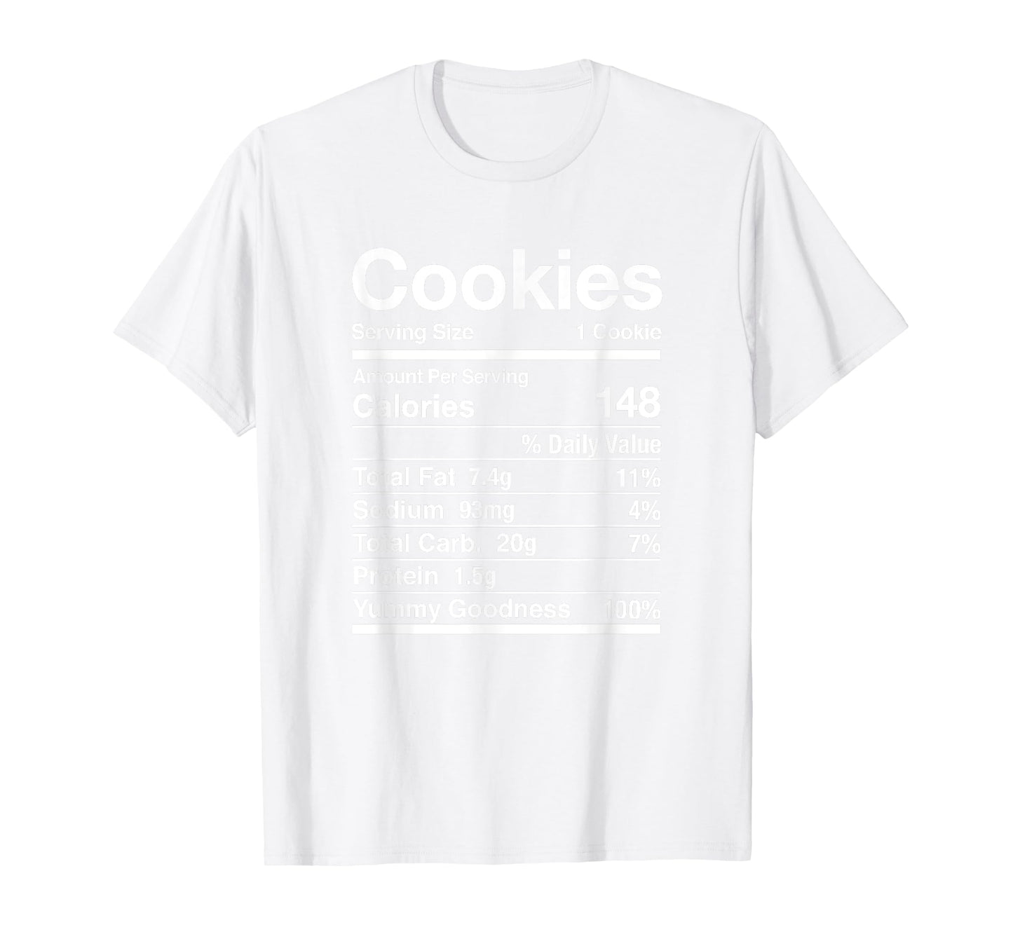 Cookie Nutrition Facts Thanksgiving Matching T-Shirt
