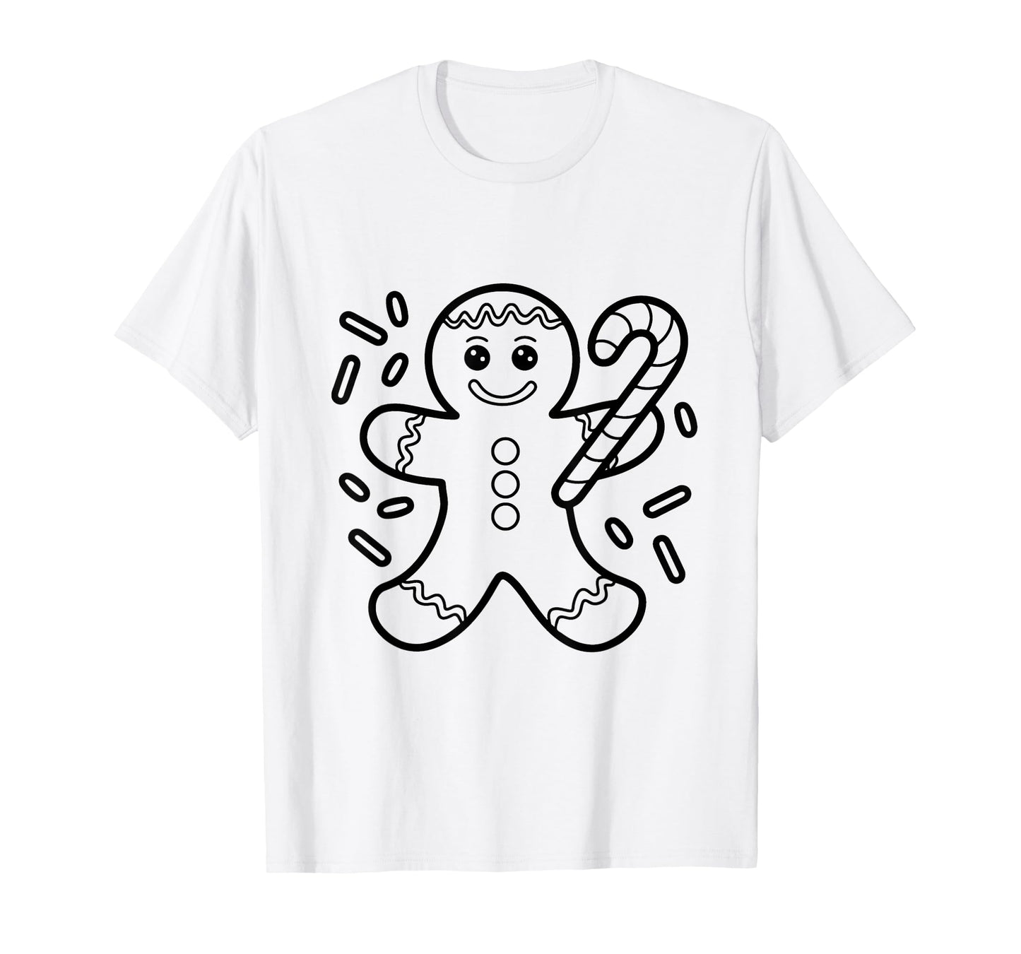 Christmas Gingerbread Man Color Your Own Craft for Kids T-Shirt