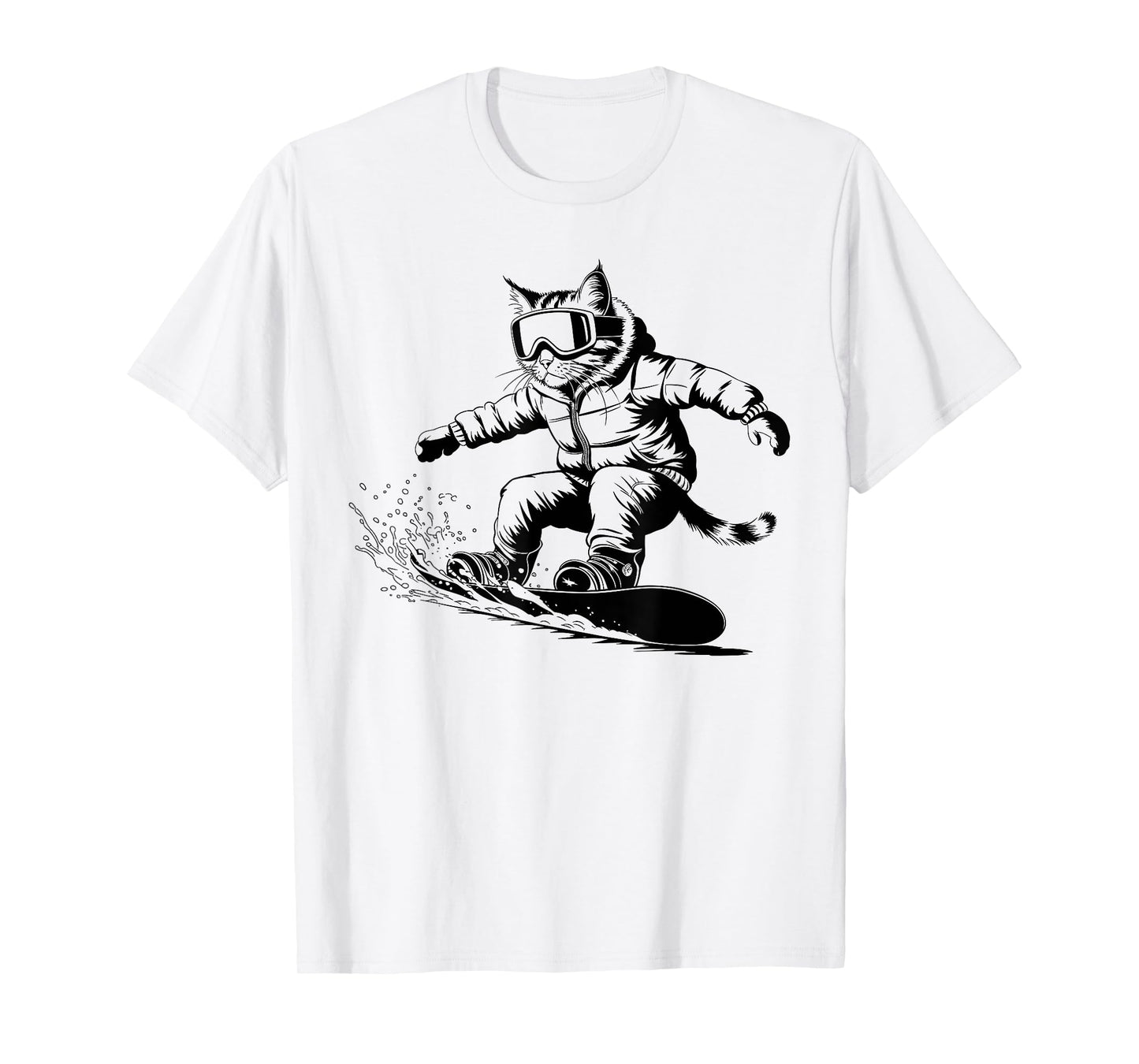 Cat on a Snowboard Snowboarding cat Lover For Men Women Kids T-Shirt