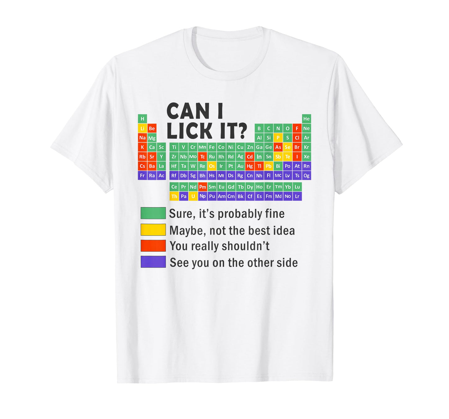 Can i lick it periodic table science graphic boys kids Funny T-Shirt