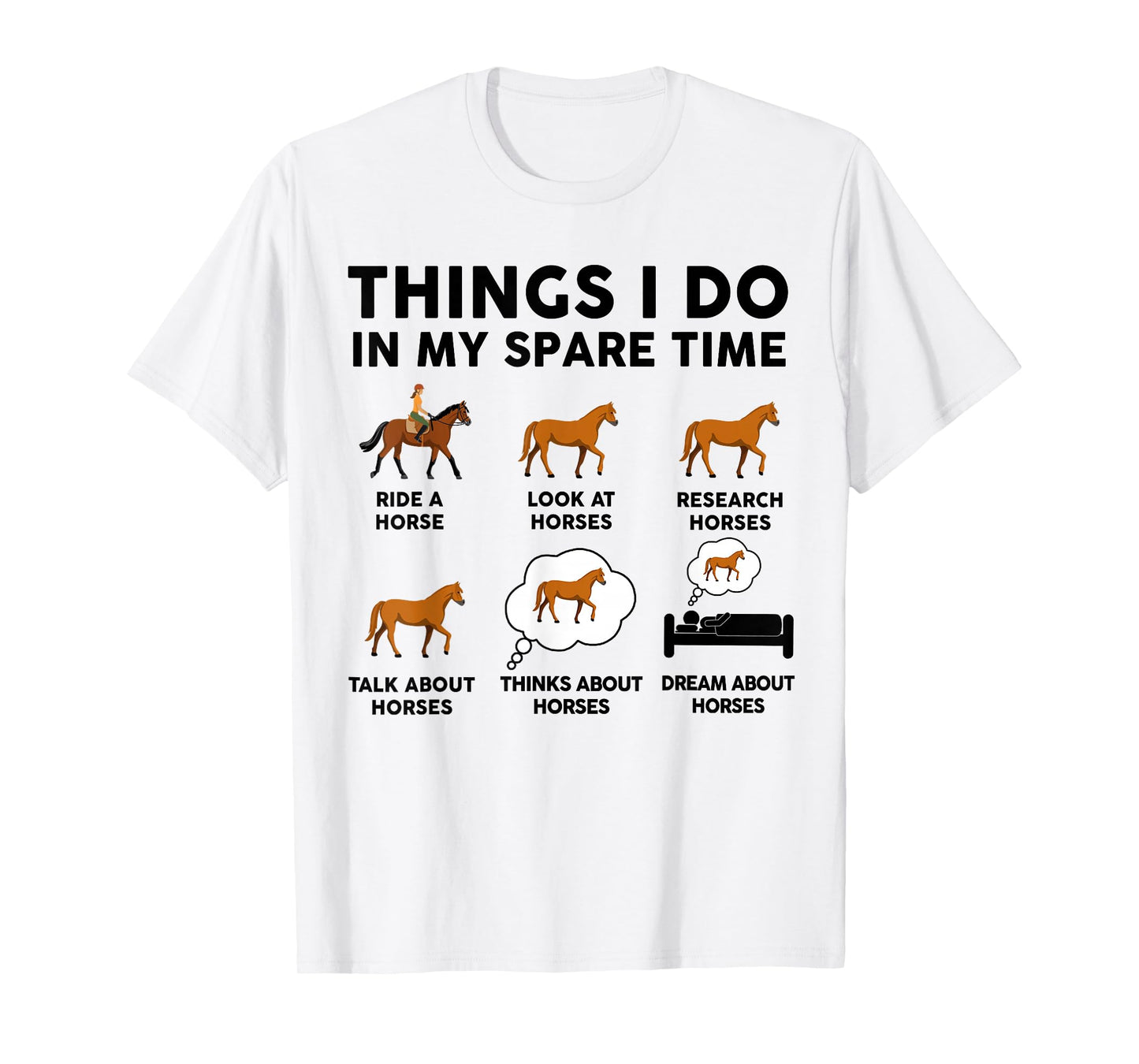 Horse-Shirt Women Girl Things I Do in My Spare Time Funny T-Shirt