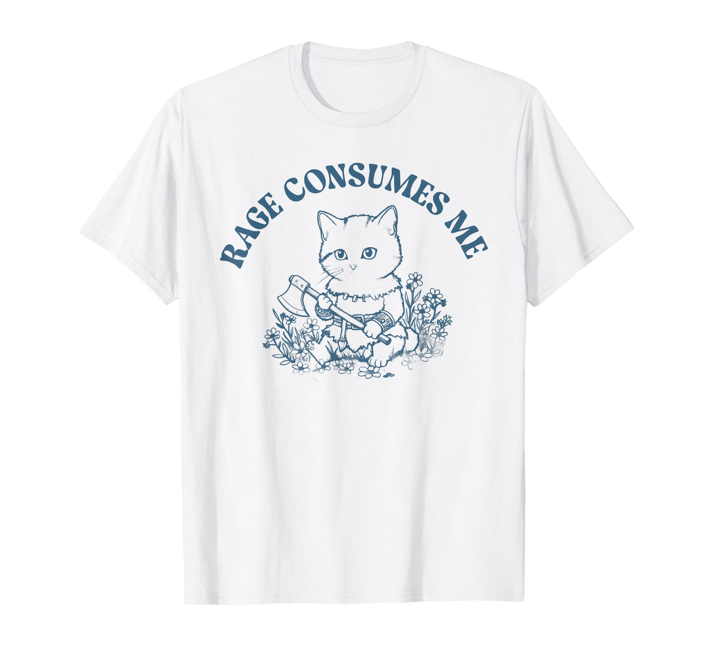 Retro Rage Consumes Me Funny Cat With Axe T-Shirt