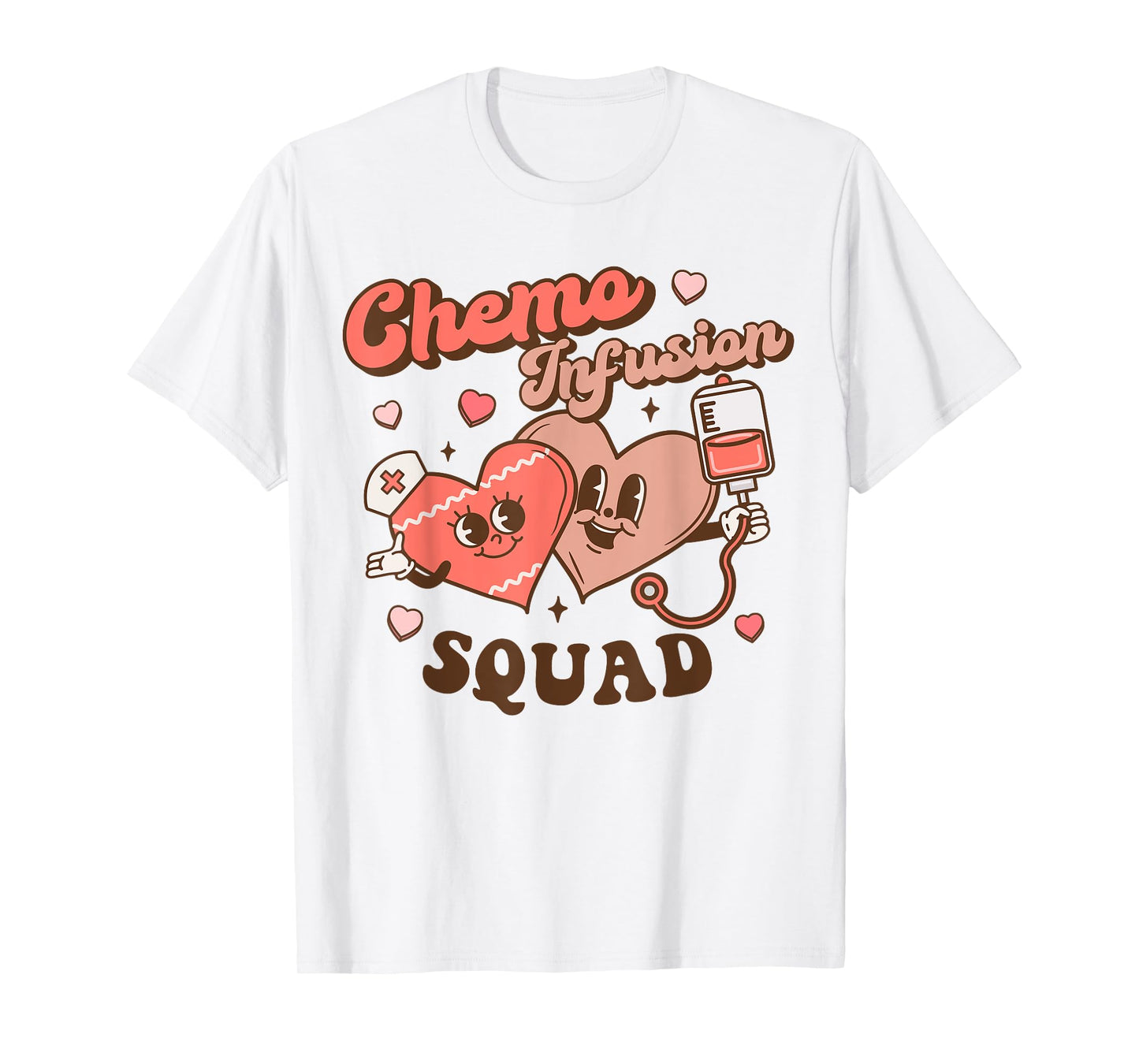 Chemo Infusion Nurse Groovy Valentine's Day Oncology Squad T-Shirt
