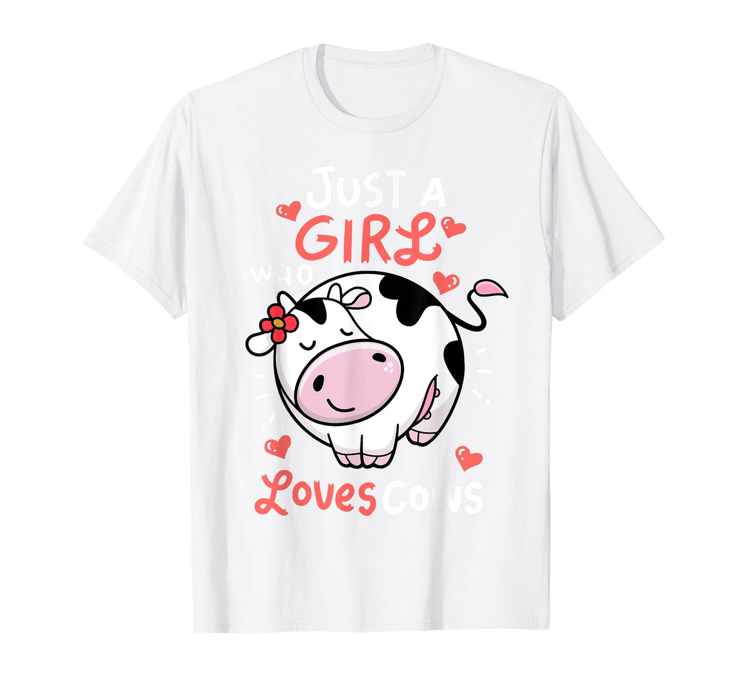 Cow-Shirt Just A Girl Who Loves Cows Print Kids Toddler Farm T-Shirt