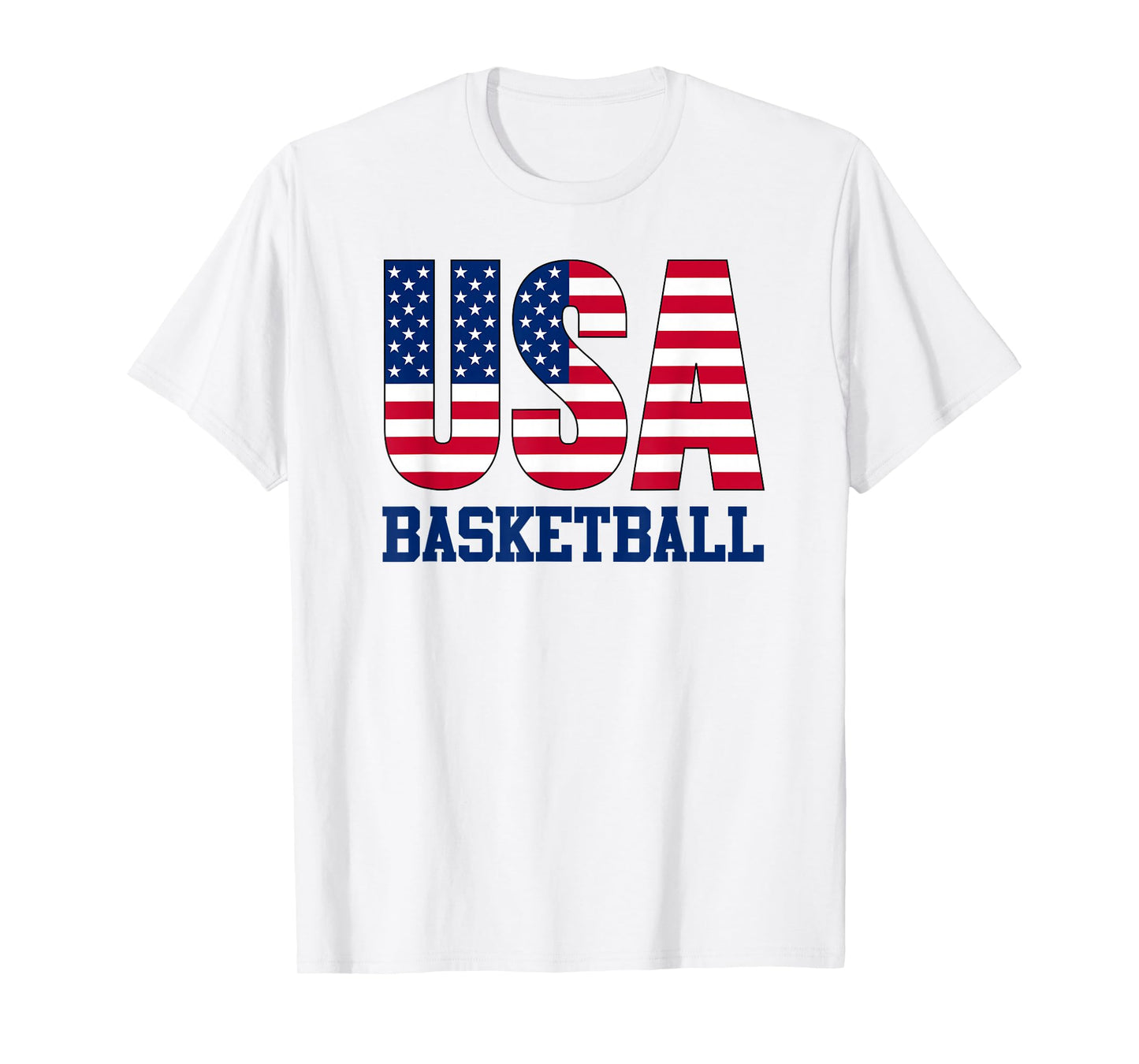 USA with American Flag Basketball Sports T-Shirt