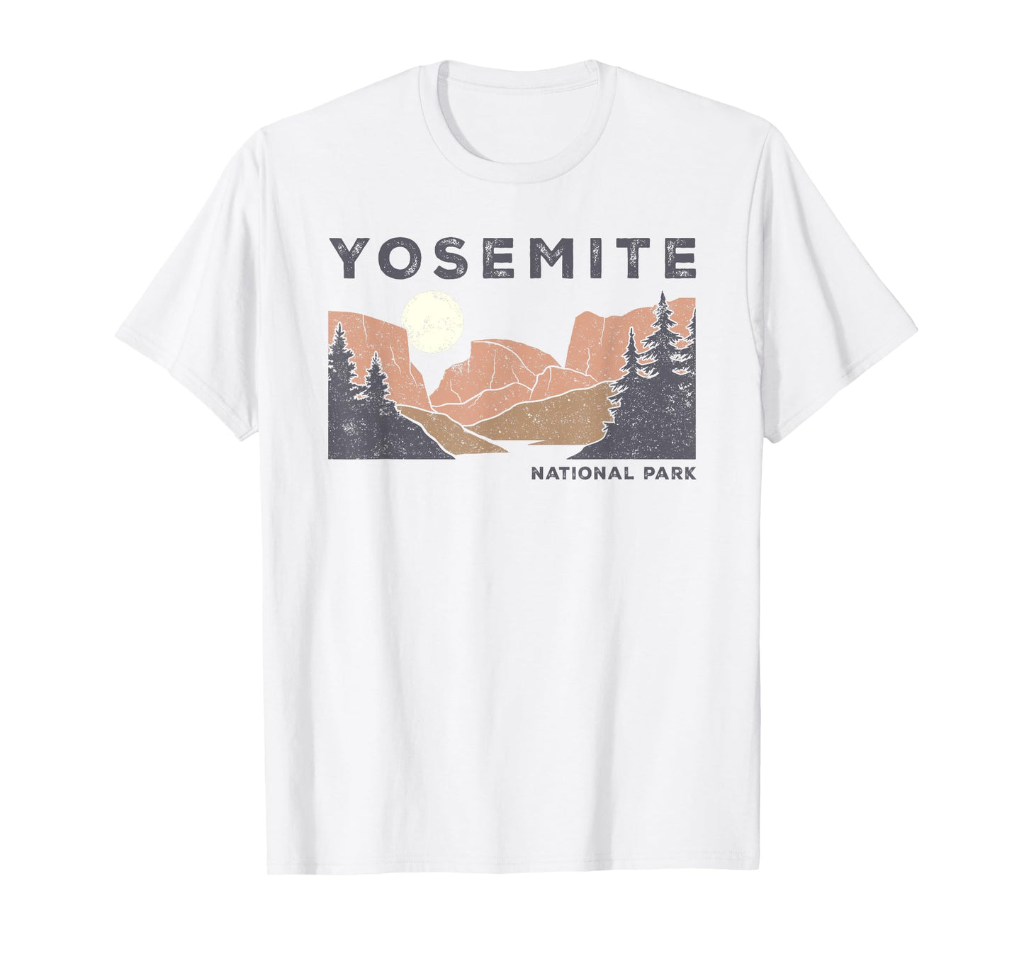 Retro Yosemite Half-Dome National Park Vintage Womens Mens T-Shirt