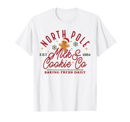 Christmas Milk & Cookie Baking Fresh Daily Pajamas Matching T-Shirt