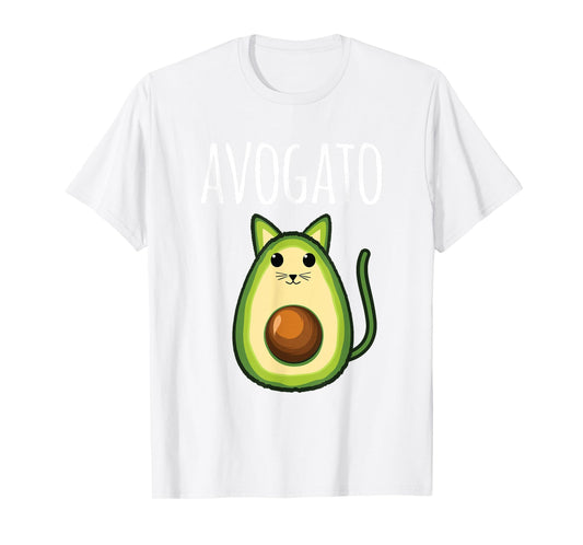 Avogato Shirt Women Girls Cute Avocado Cat Funny T-Shirt
