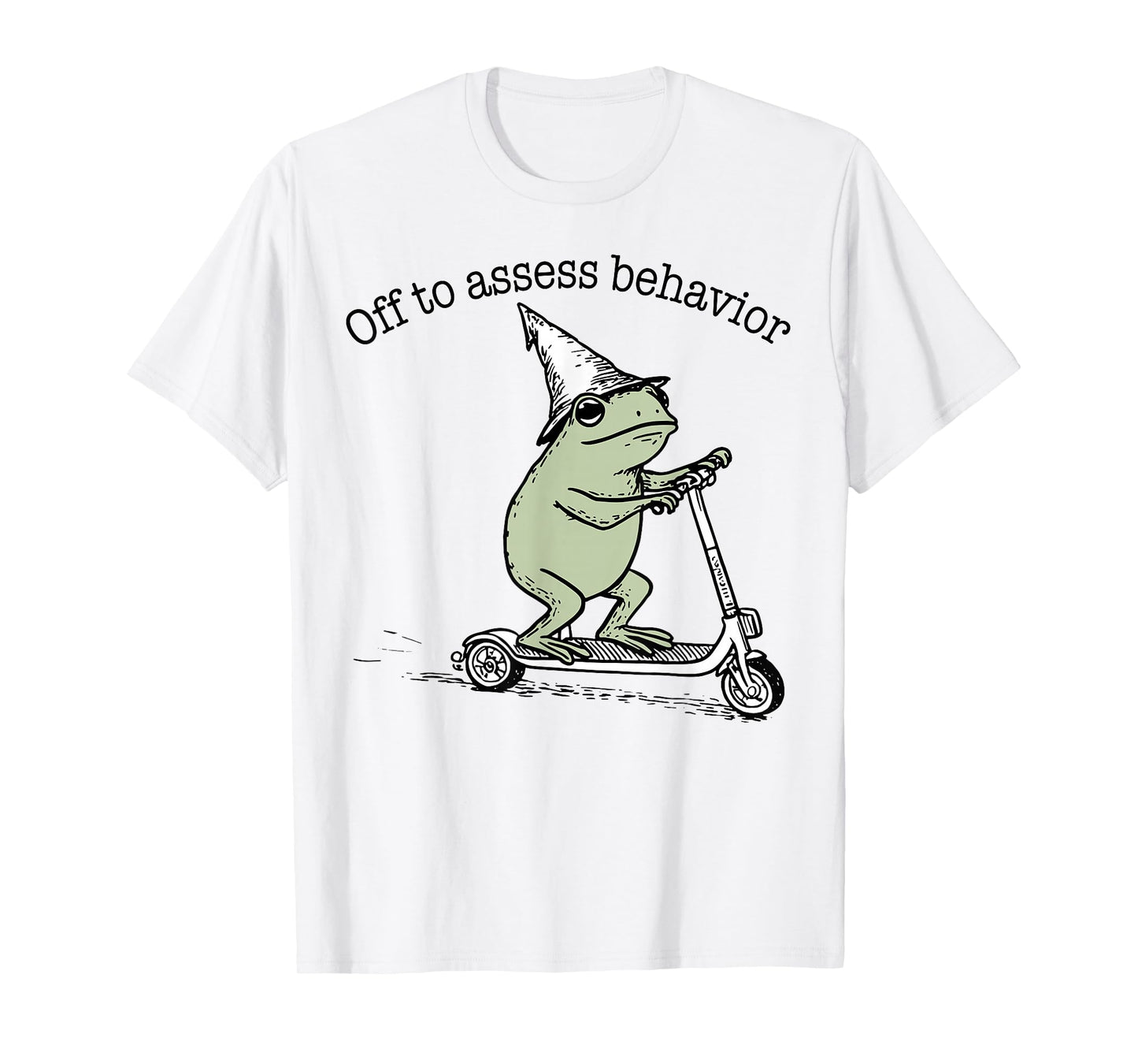 Off to Assess Behavior Analyst Funny Frog Scooter ABA T-Shirt