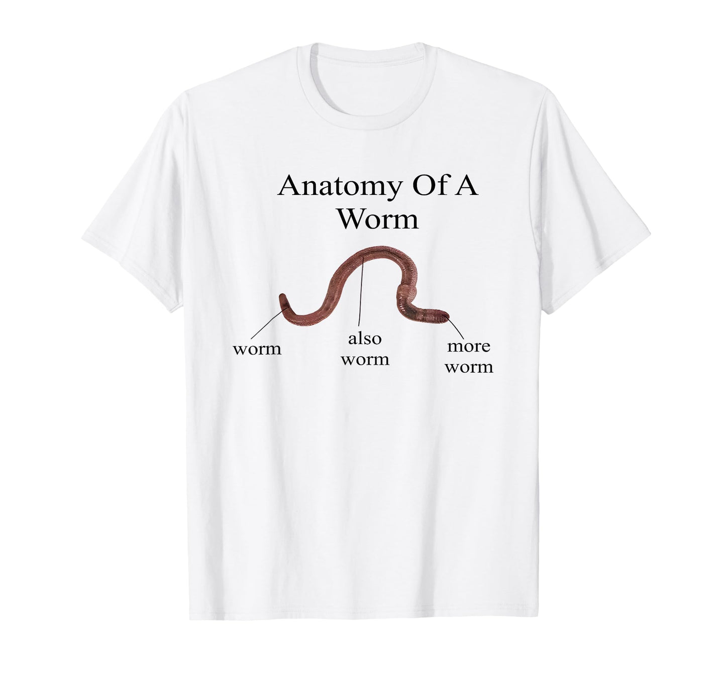 Anatomy of Worm Funny Science Biology Diagram T-Shirt