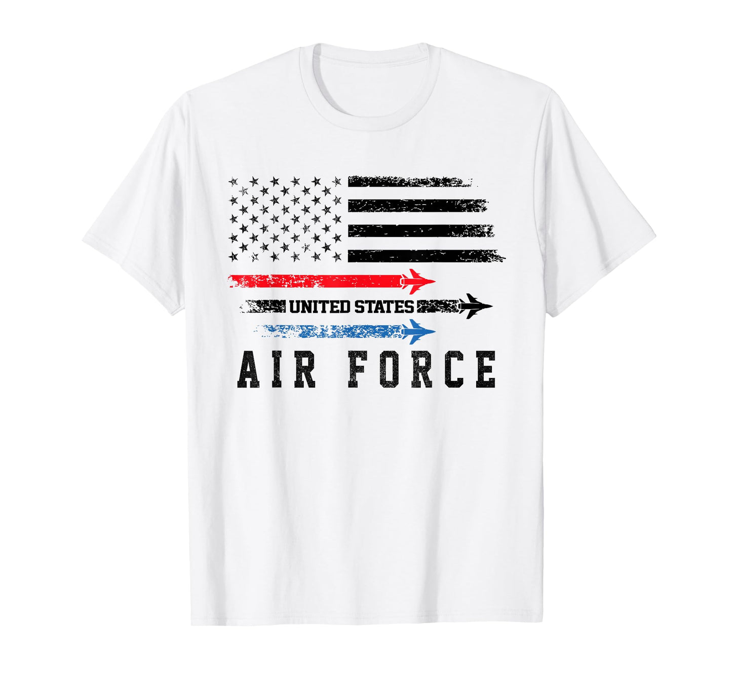Red White Blue Air Force Flyover Proud American Independence T-Shirt