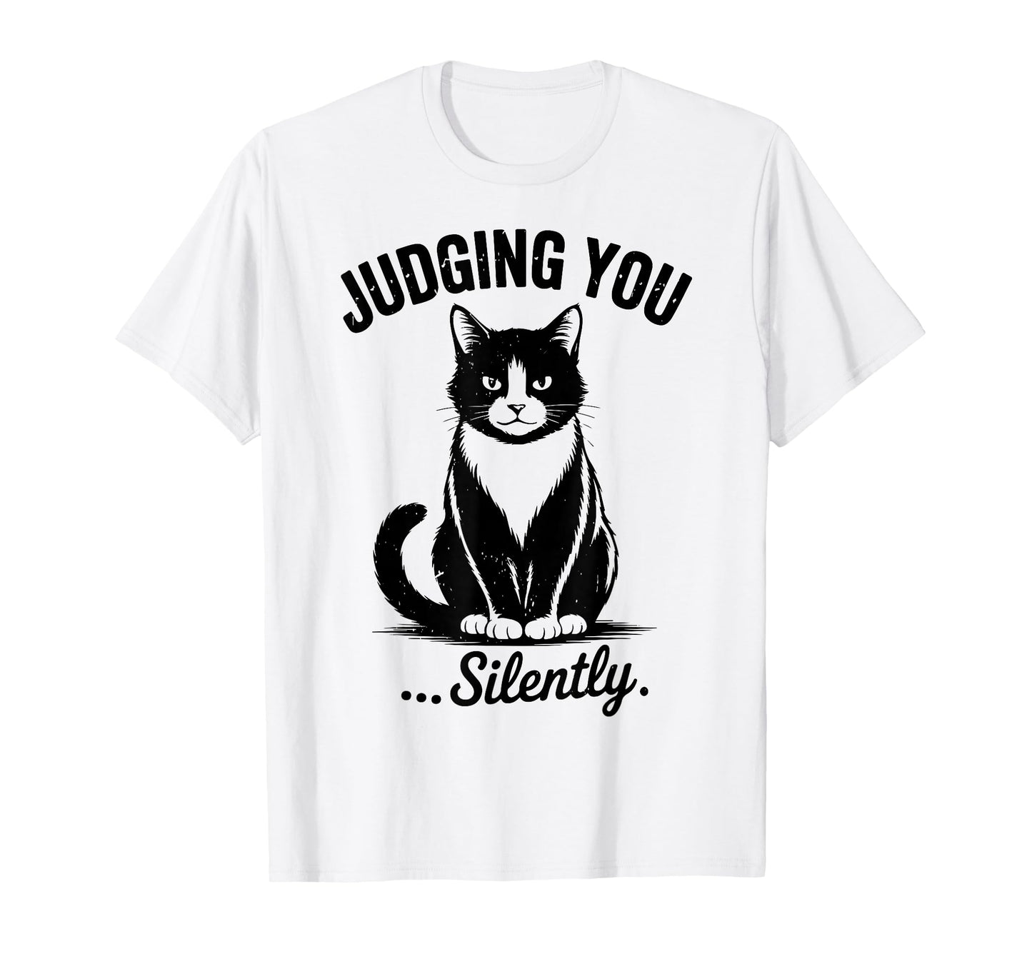 Tuxedo Cat-Shirt Im Judging You Silently Mom Dad Men Funny T-Shirt