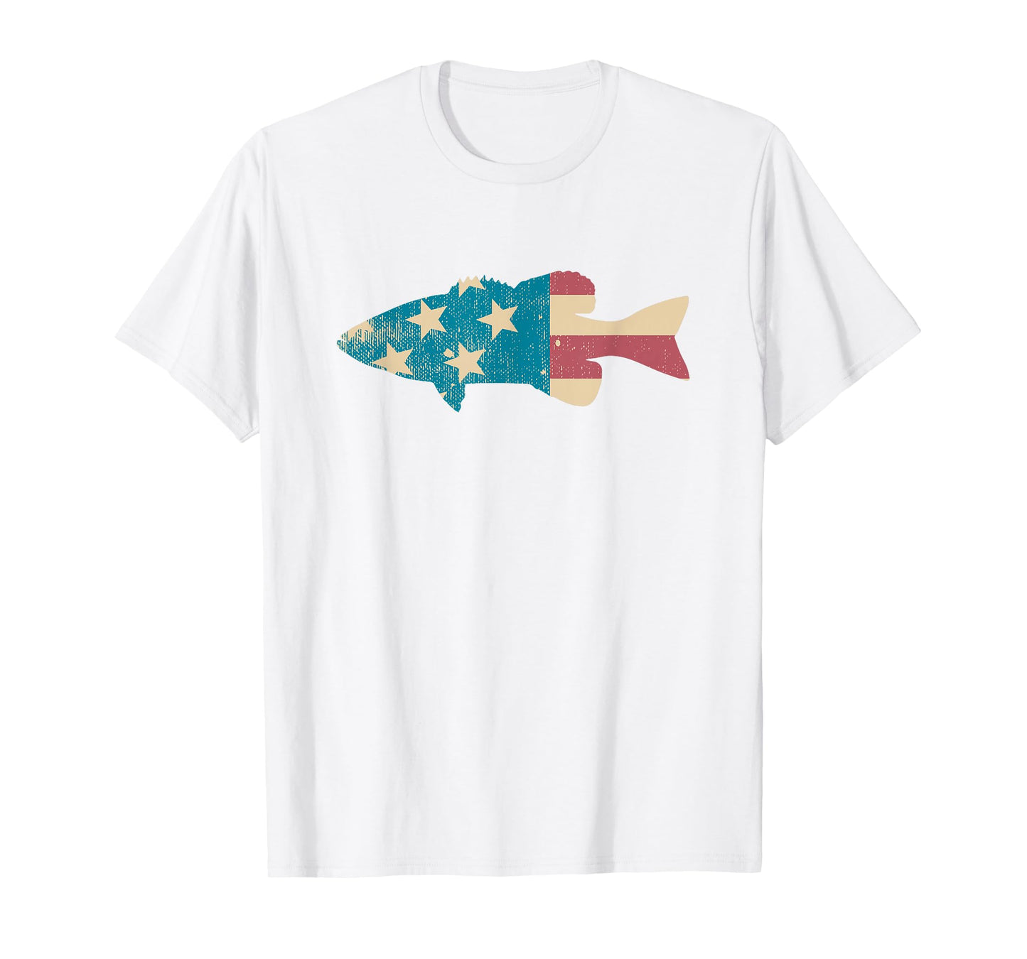 Largemouth Bass Fishing TShirt - American Flag Fishing T-Shirt