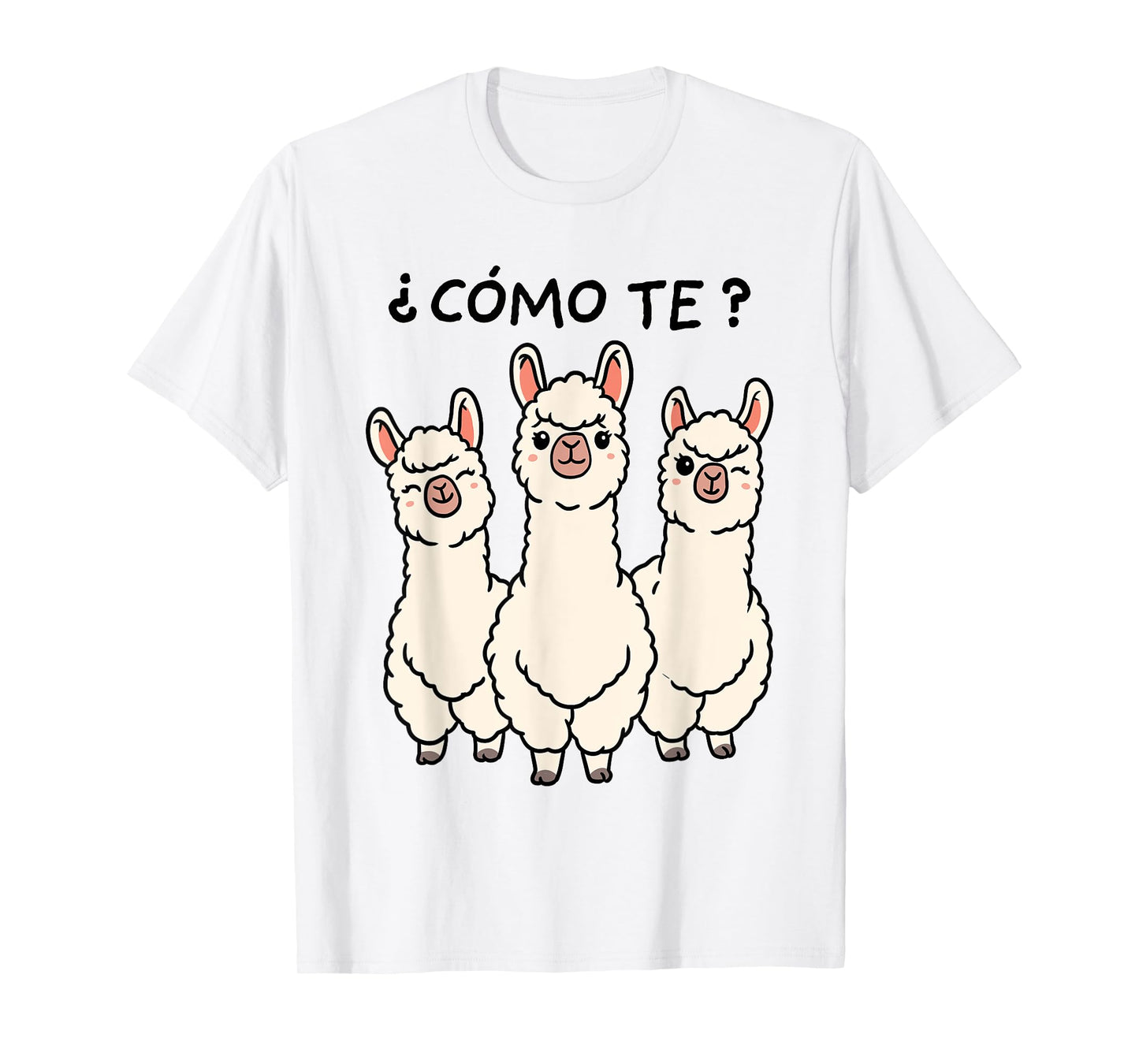 Como Te Llamas Shirt Funny Llama Spanish Teacher Joke Men Women Kids T-Shirt