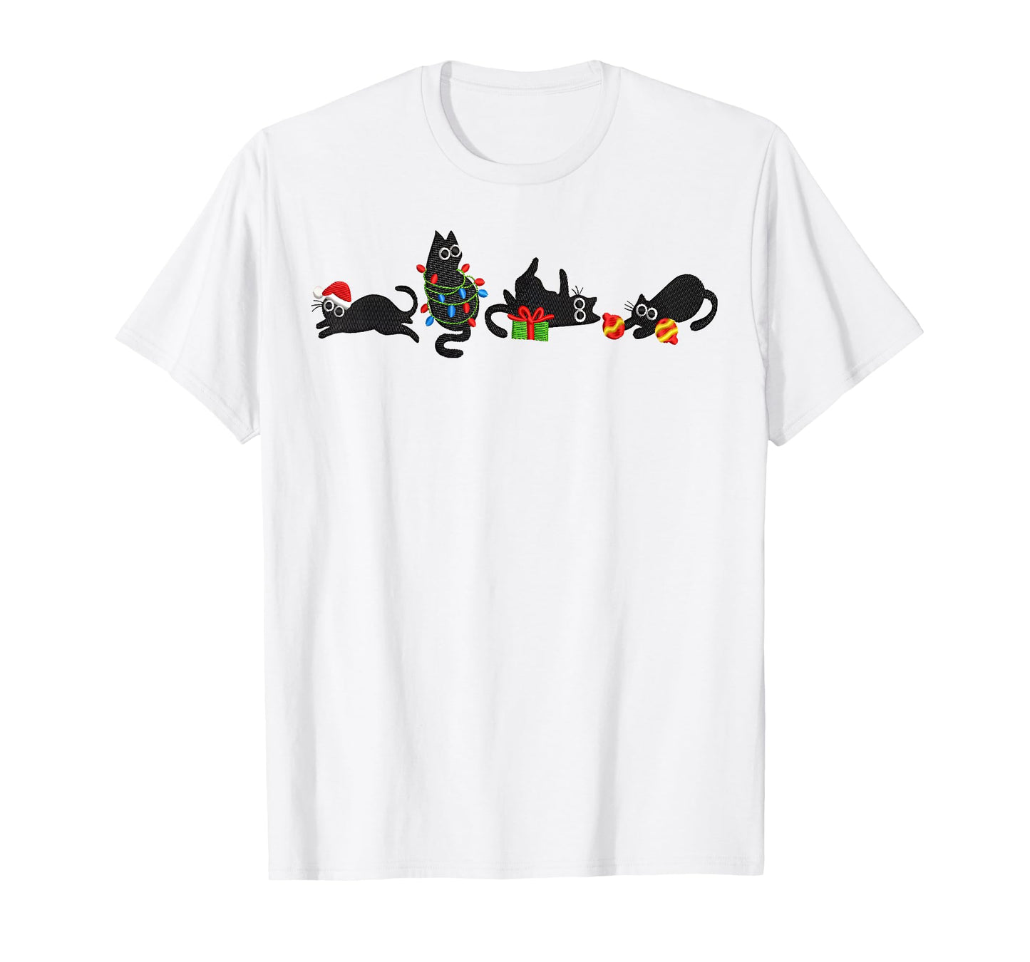 Funny Black Cats Merry Christmas Xmas Family Pajamas Holiday T-Shirt