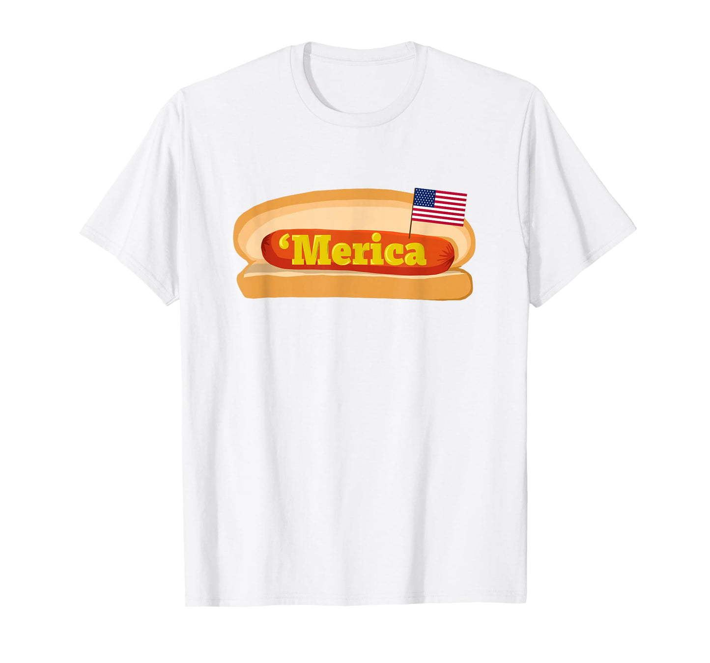 'Merica Hot Dog Flag Patriotic American Flag Hot Dog T-Shirt
